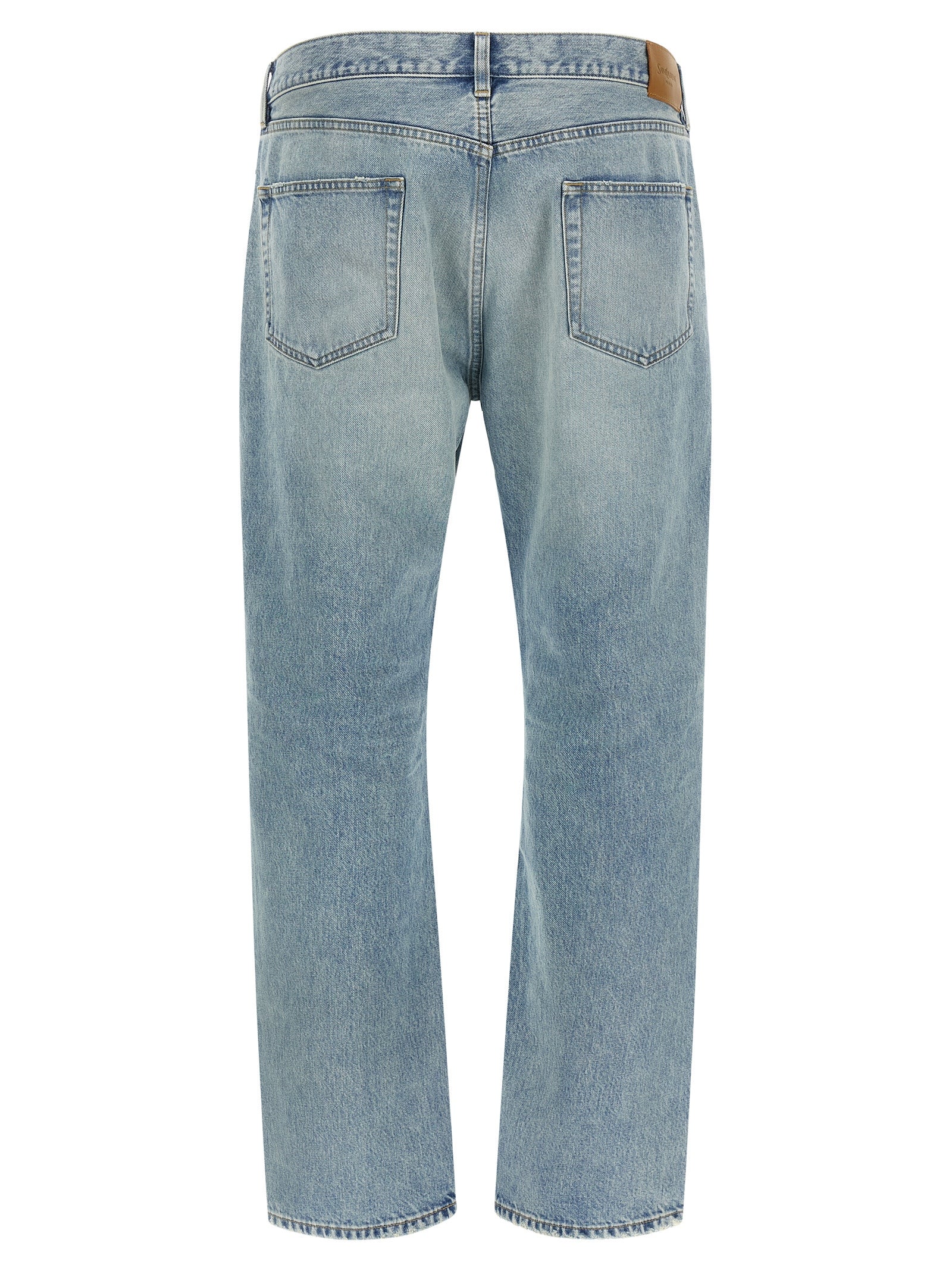 Saint Laurent Blue Cotton Straight-Leg Jeans - Effortless Luxury