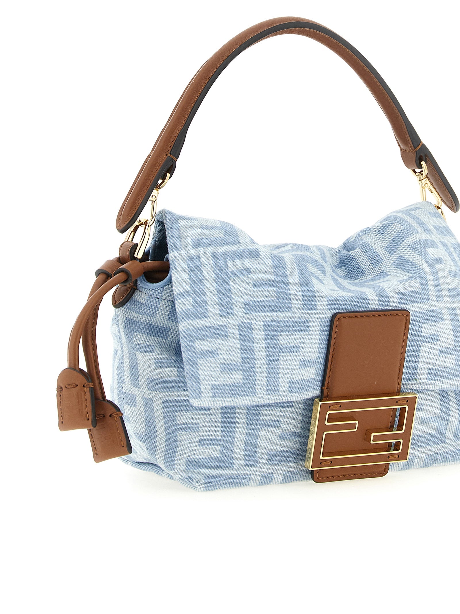 Fendi Blue Cotton Handbag