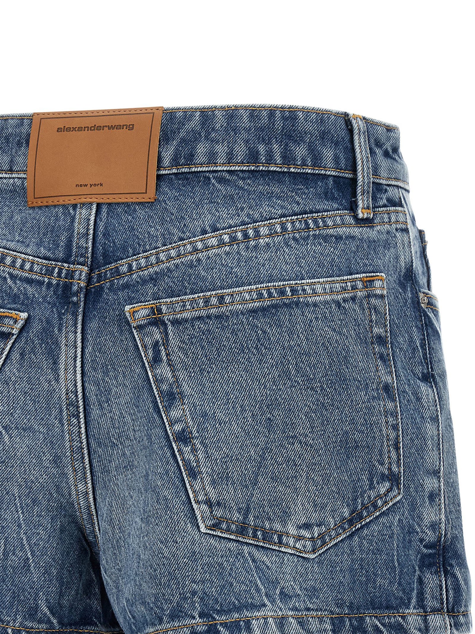 Alexander Wang Blue Cotton Bermuda Shorts - Urban Elegance