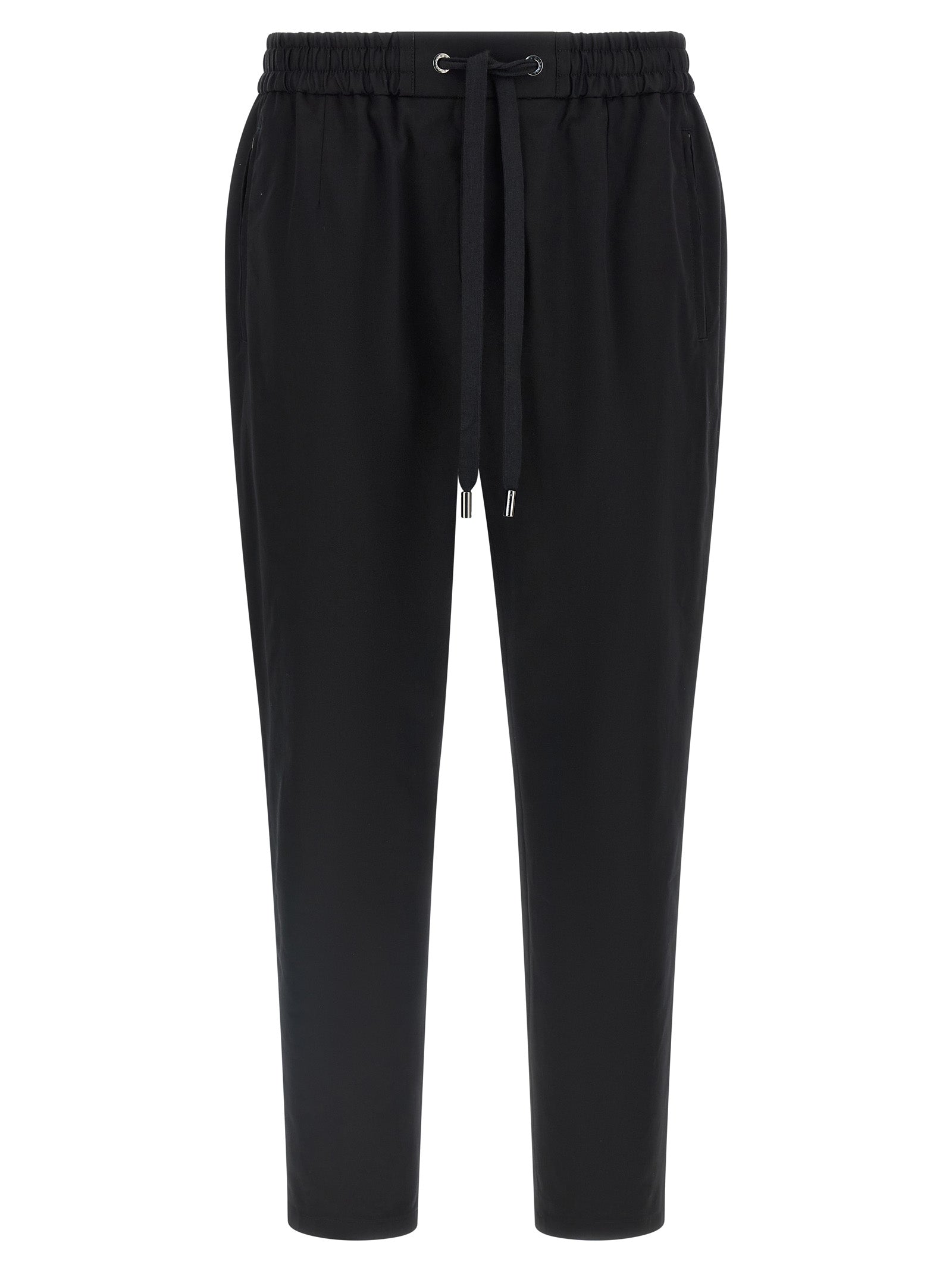 Dolce & Gabbana Black Cotton Casual Pants for Timeless Elegance
