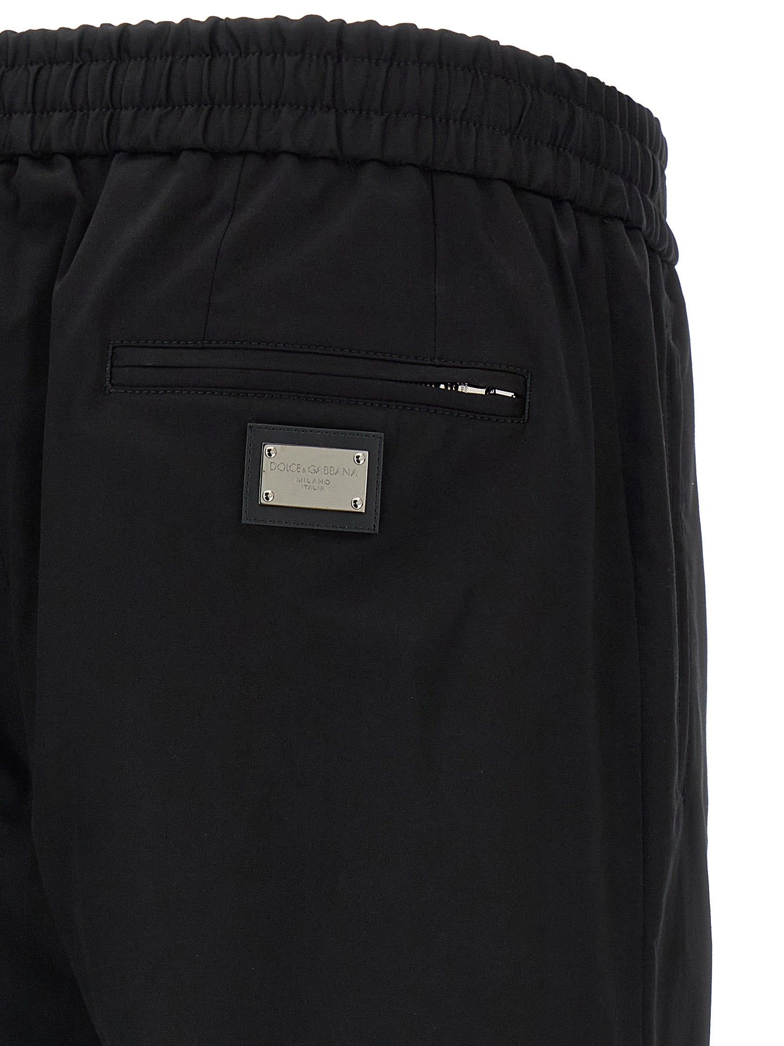 Dolce & Gabbana Black Cotton Casual Pants for Timeless Elegance