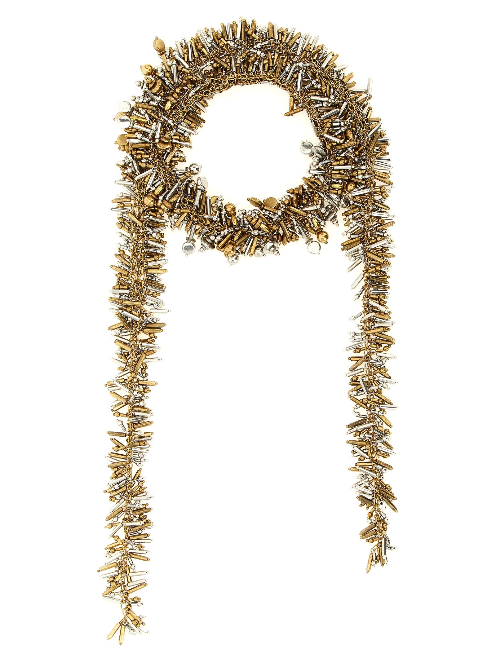 Dries Van Noten Gold Marabou Necklace - Exquisite Luxury Accessory