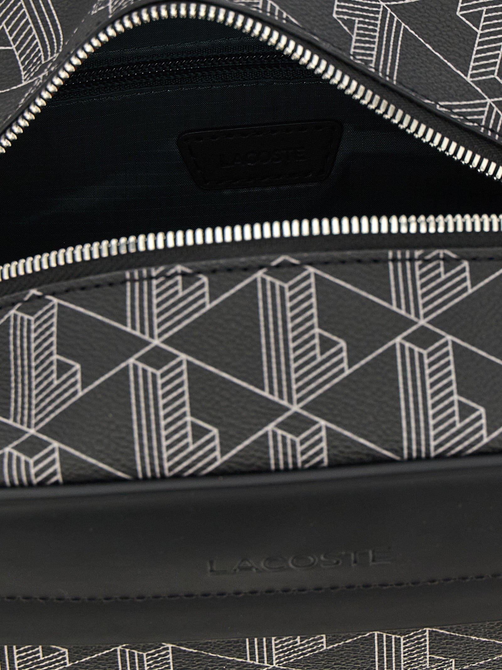 Lacoste Black PVC Travel Accessory - Elevate Your Journey