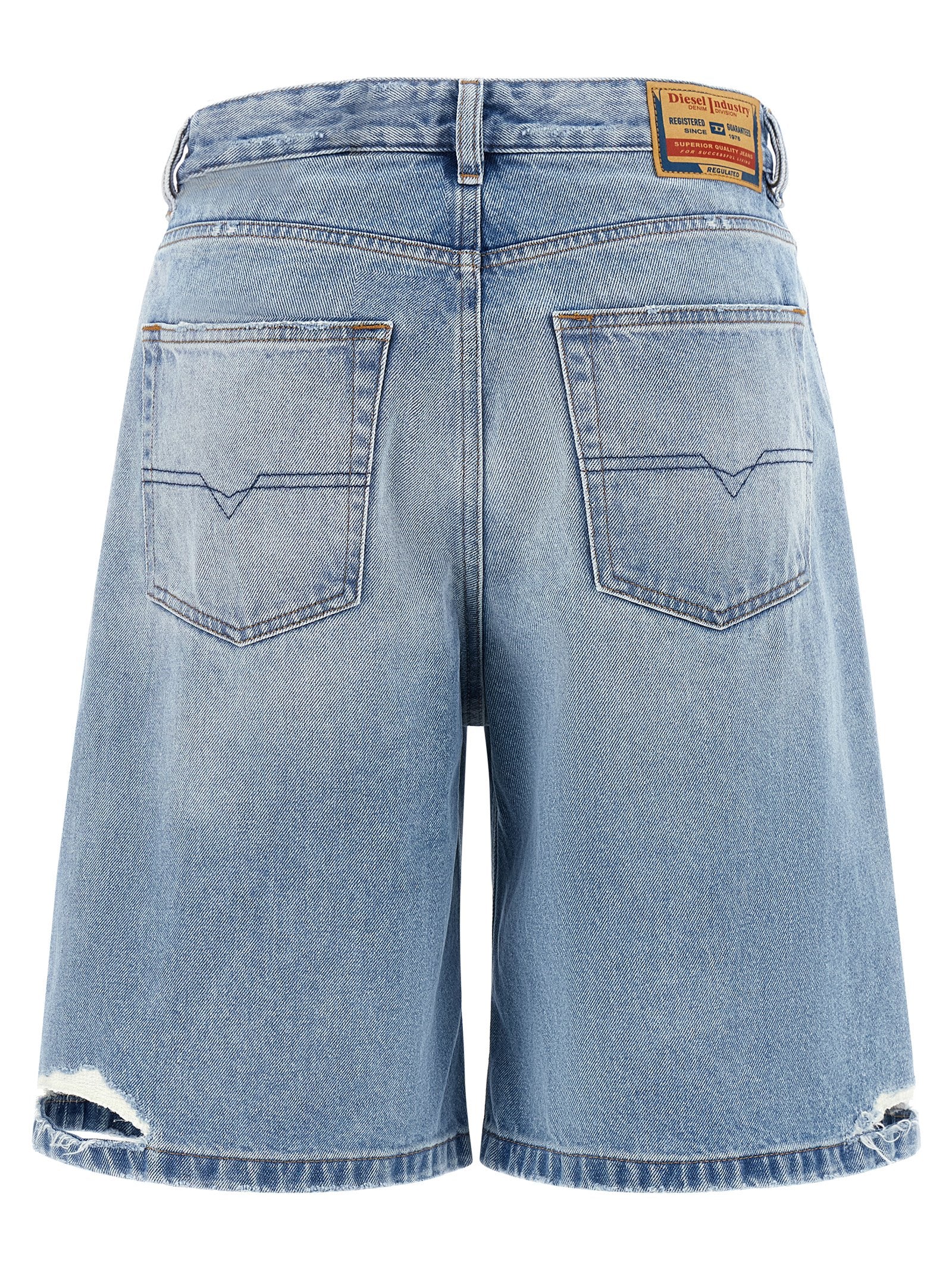 Discover the Diesel Blue Cotton Bermuda Shorts, a luxurious blend of comfort and style, crafted from premium cotton for effortless elegance in every occasion.