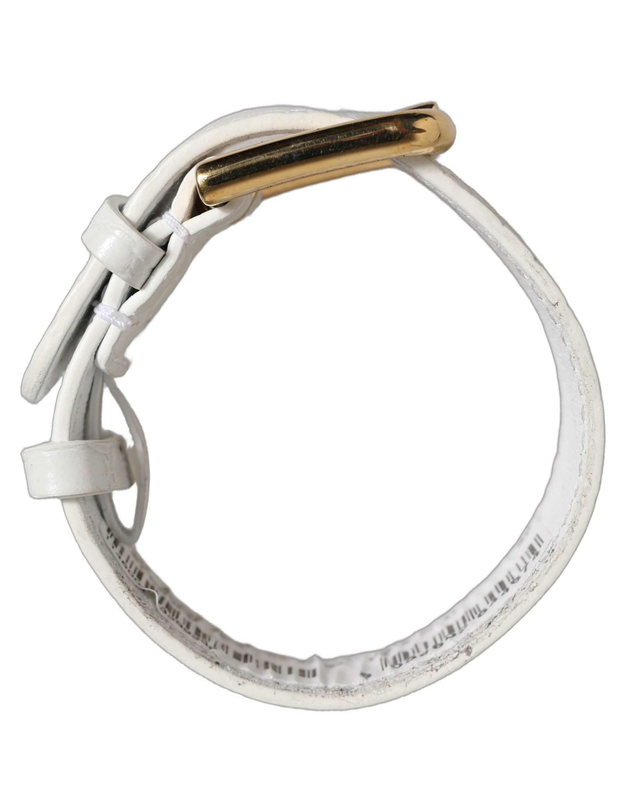 Dolce & Gabbana White Croc-Embossed Leather Bracelet