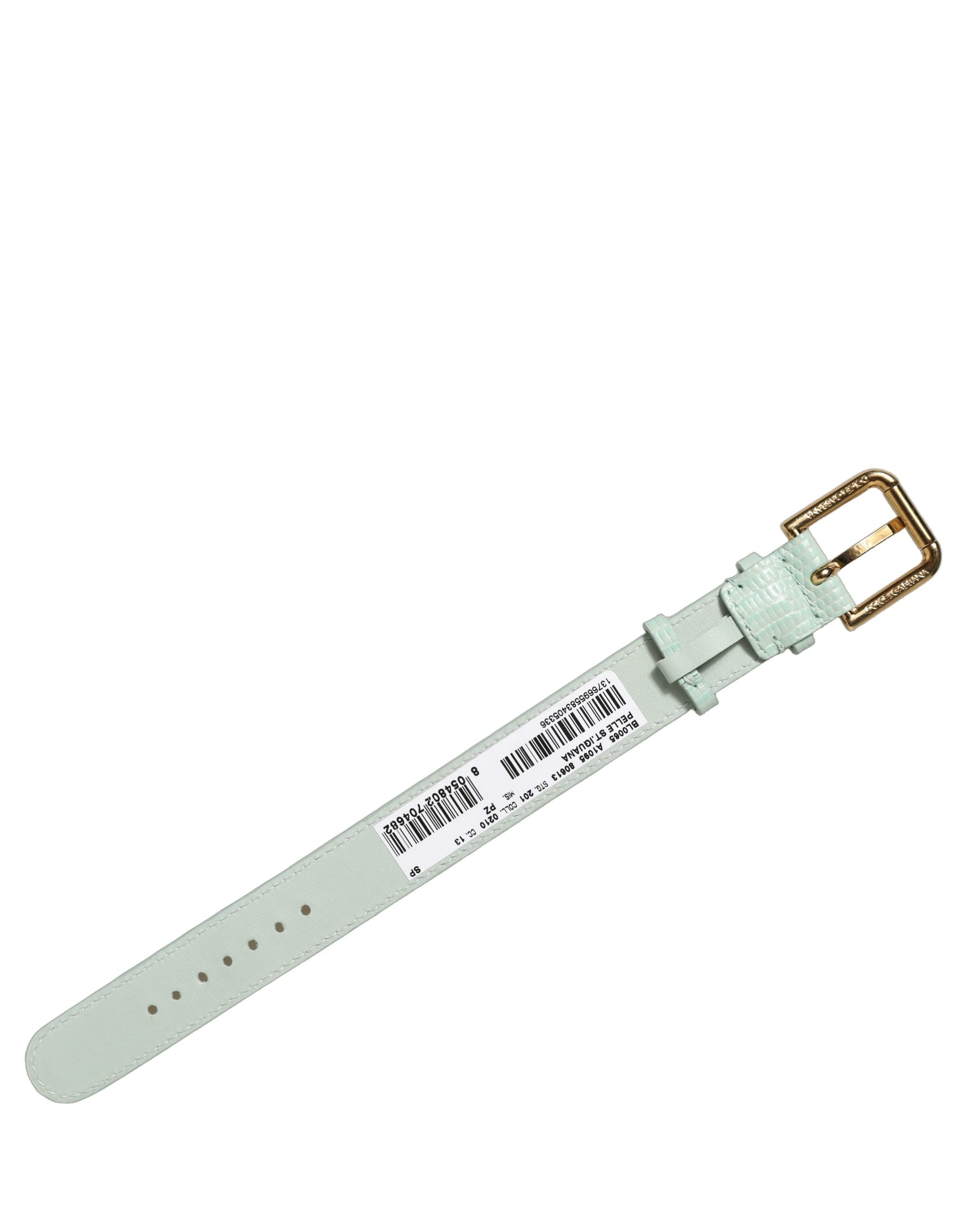 Dolce & Gabbana Green Textured Leather Bracelet - Timeless Elegance