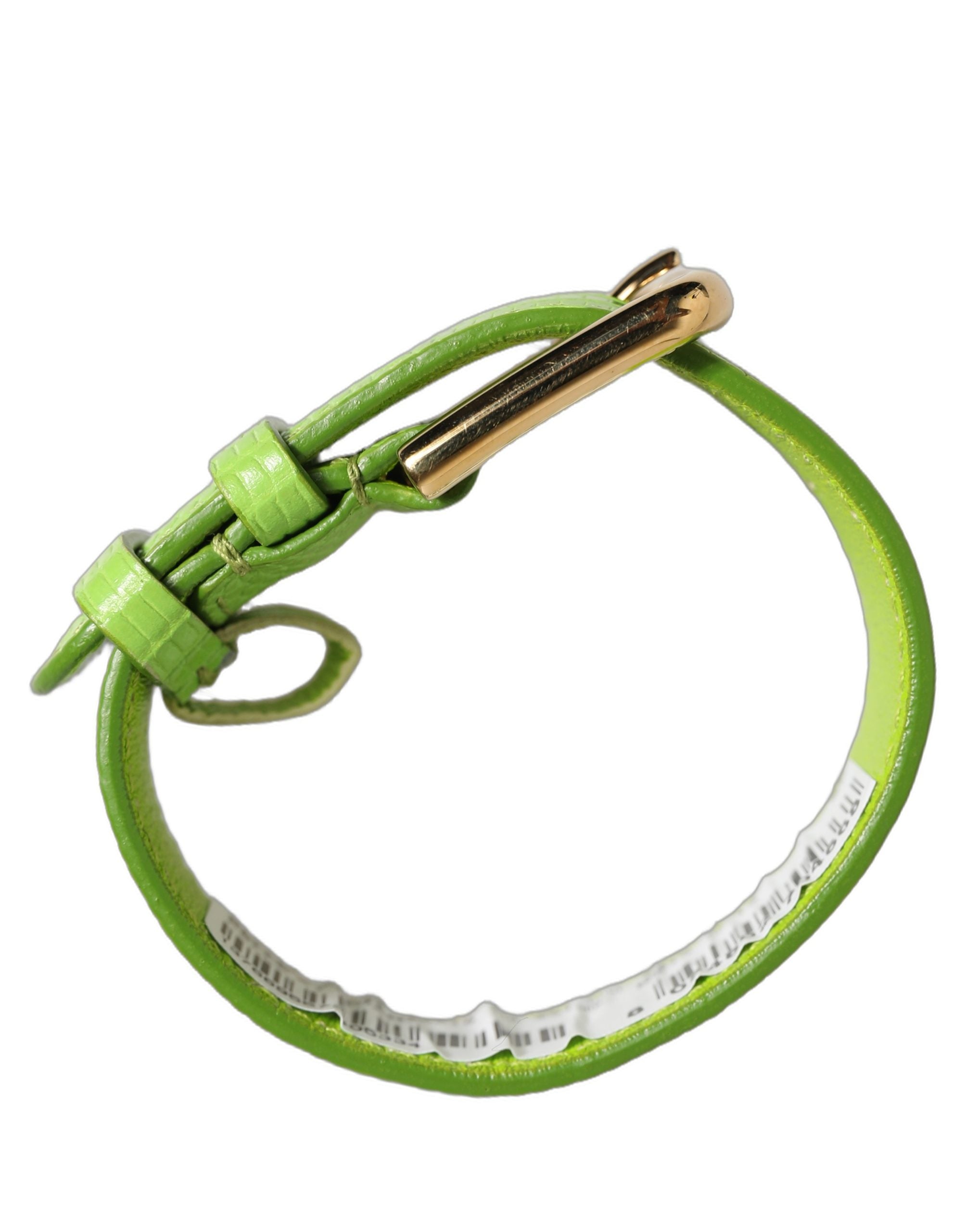 Dolce & Gabbana Green Textured Leather Bracelet - Timeless Elegance