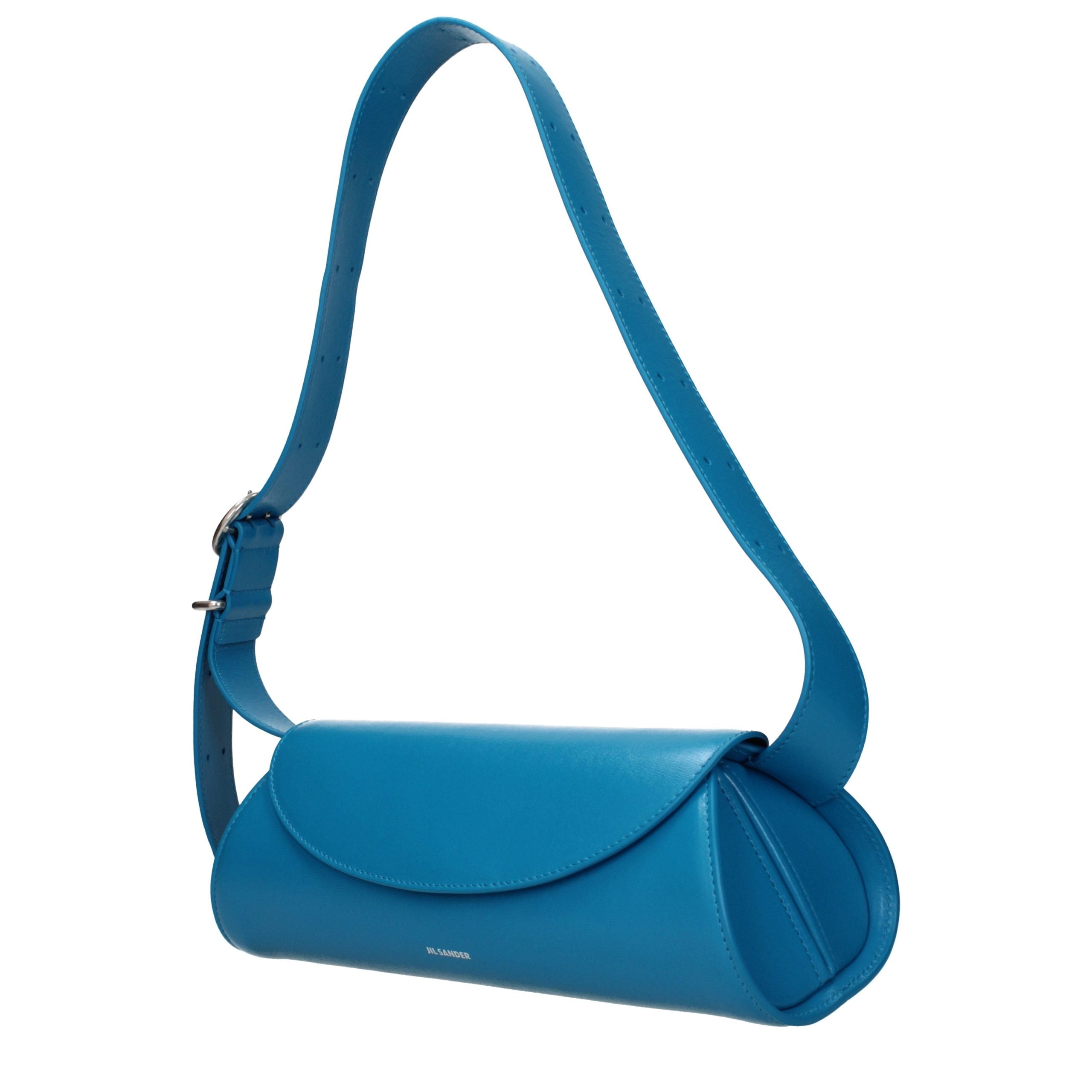 Discover the Jil Sander Blue Leather Crossbody Bag, a masterpiece of modern luxury that embodies sophistication and timeless elegance for the discerning individual.