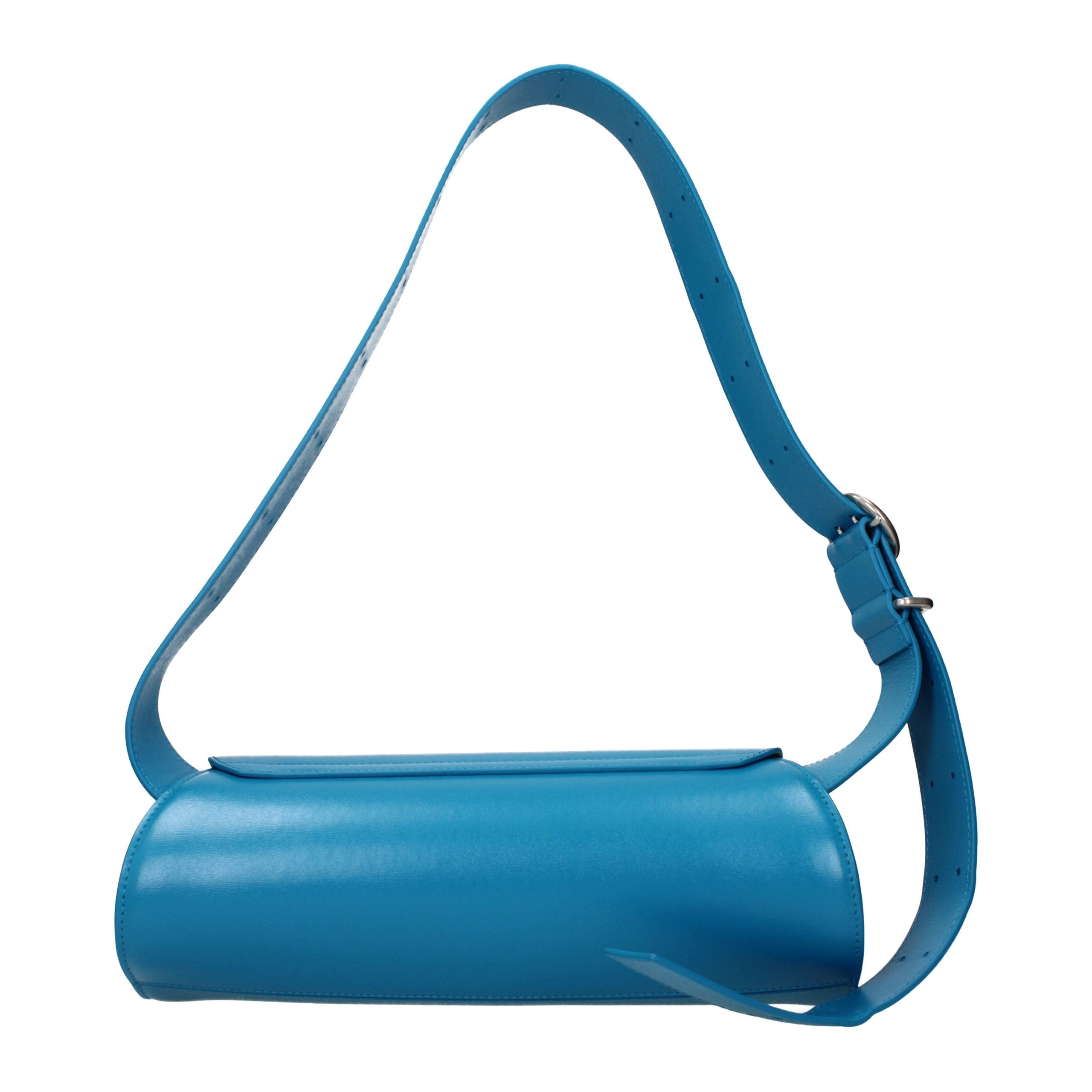 Discover the Jil Sander Blue Leather Crossbody Bag, a masterpiece of craftsmanship that elevates your style with its luxurious design and timeless elegance.