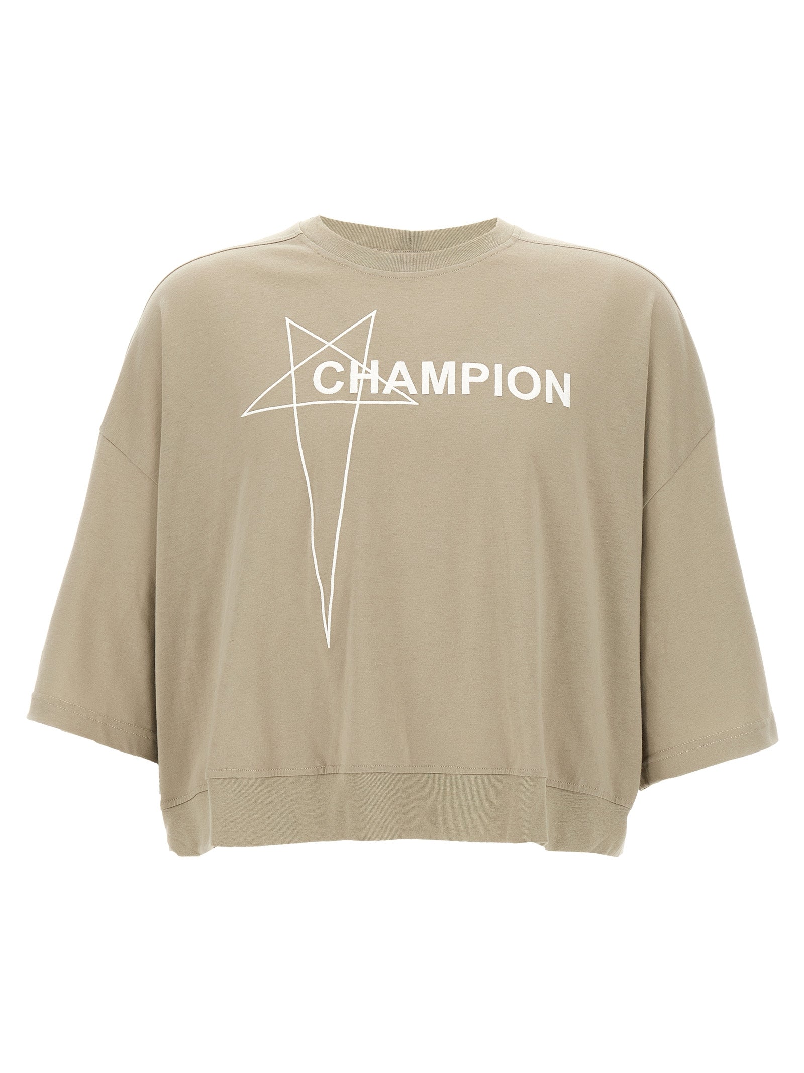 Elevate your wardrobe with the RICK OWENS x Champion Gray Cotton T-Shirt, a sustainable masterpiece that embodies contemporary chic and luxurious comfort.