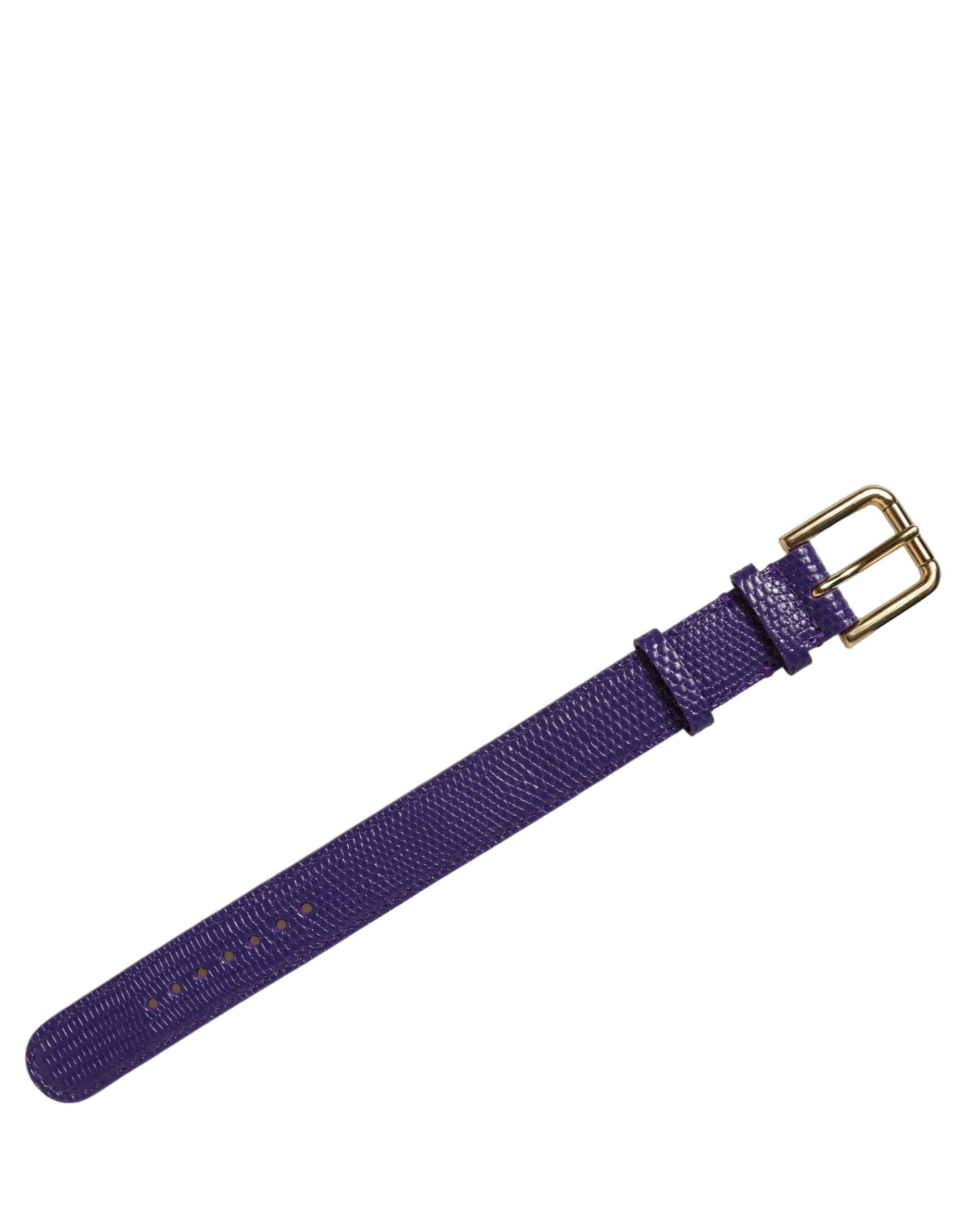 Dolce & Gabbana Violet Textured Leather Bracelet - Timeless Elegance