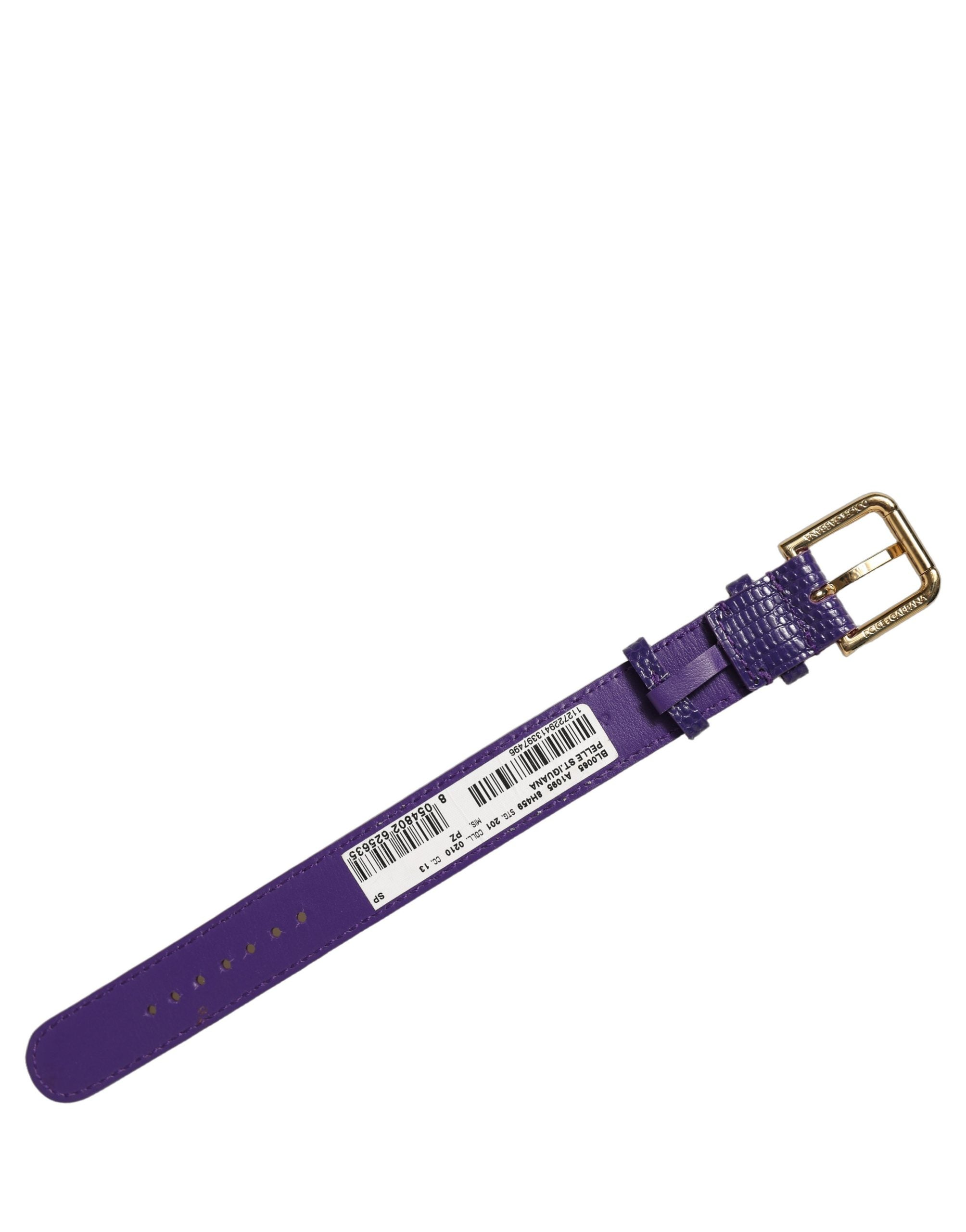Dolce & Gabbana Violet Textured Leather Bracelet - Timeless Elegance