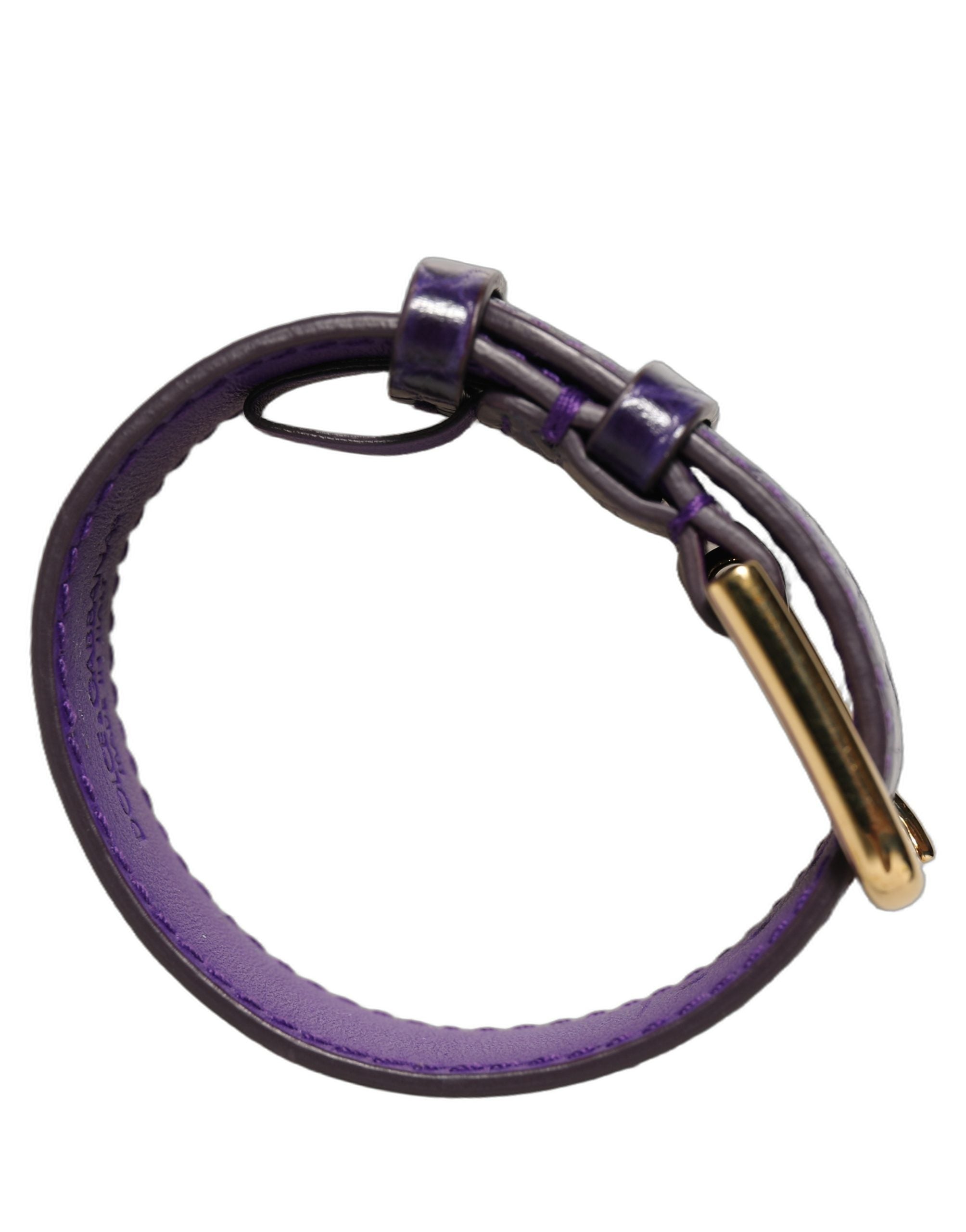 Dolce & Gabbana Violet Embossed Leather Bracelet - Timeless Elegance