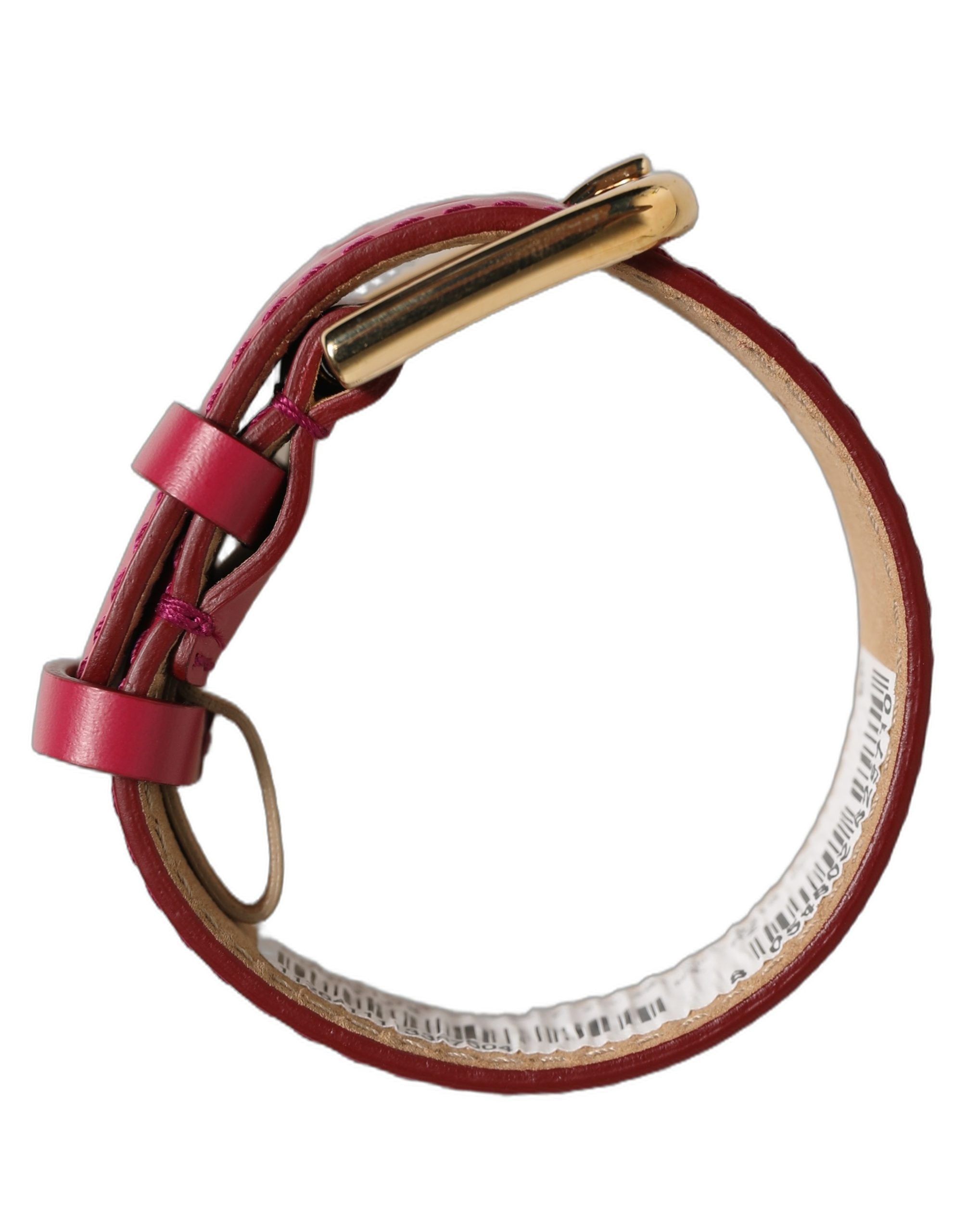 Dolce & Gabbana Red Calfskin Leather Bracelet - Timeless Luxury