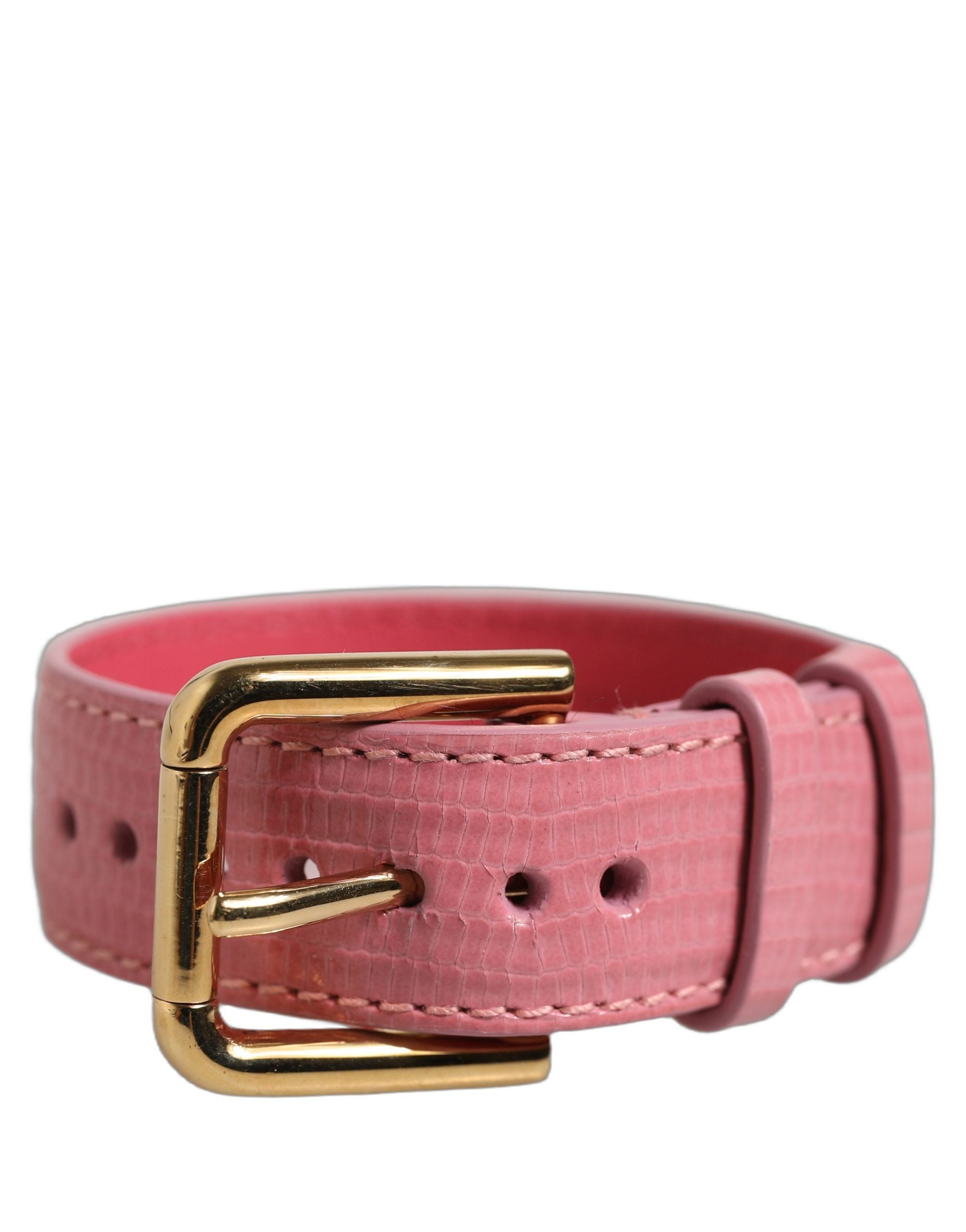Dolce & Gabbana Pink Textured Leather Bracelet - Timeless Luxury