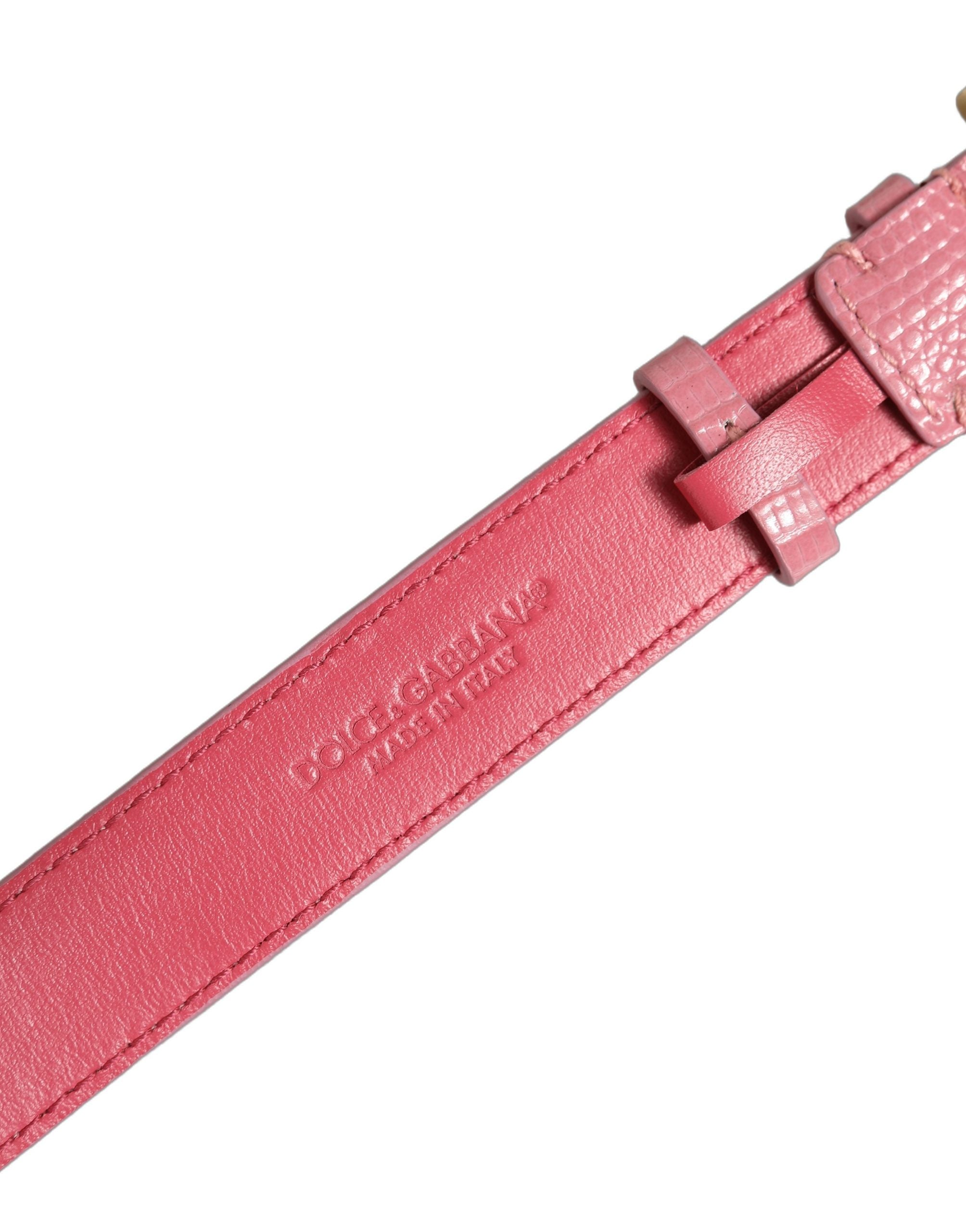 Dolce & Gabbana Pink Textured Leather Bracelet - Timeless Luxury