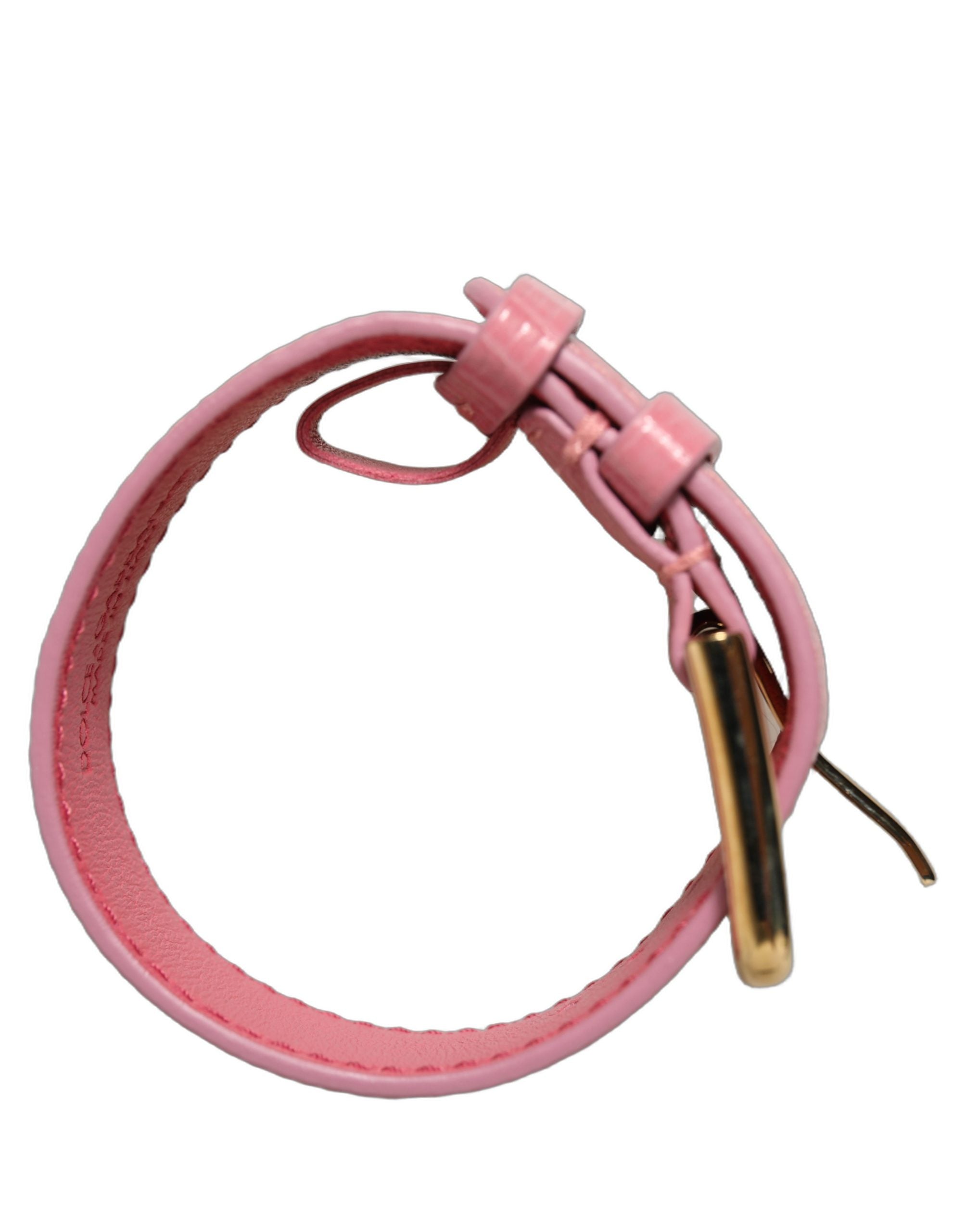 Dolce & Gabbana Pink Textured Leather Bracelet - Timeless Luxury