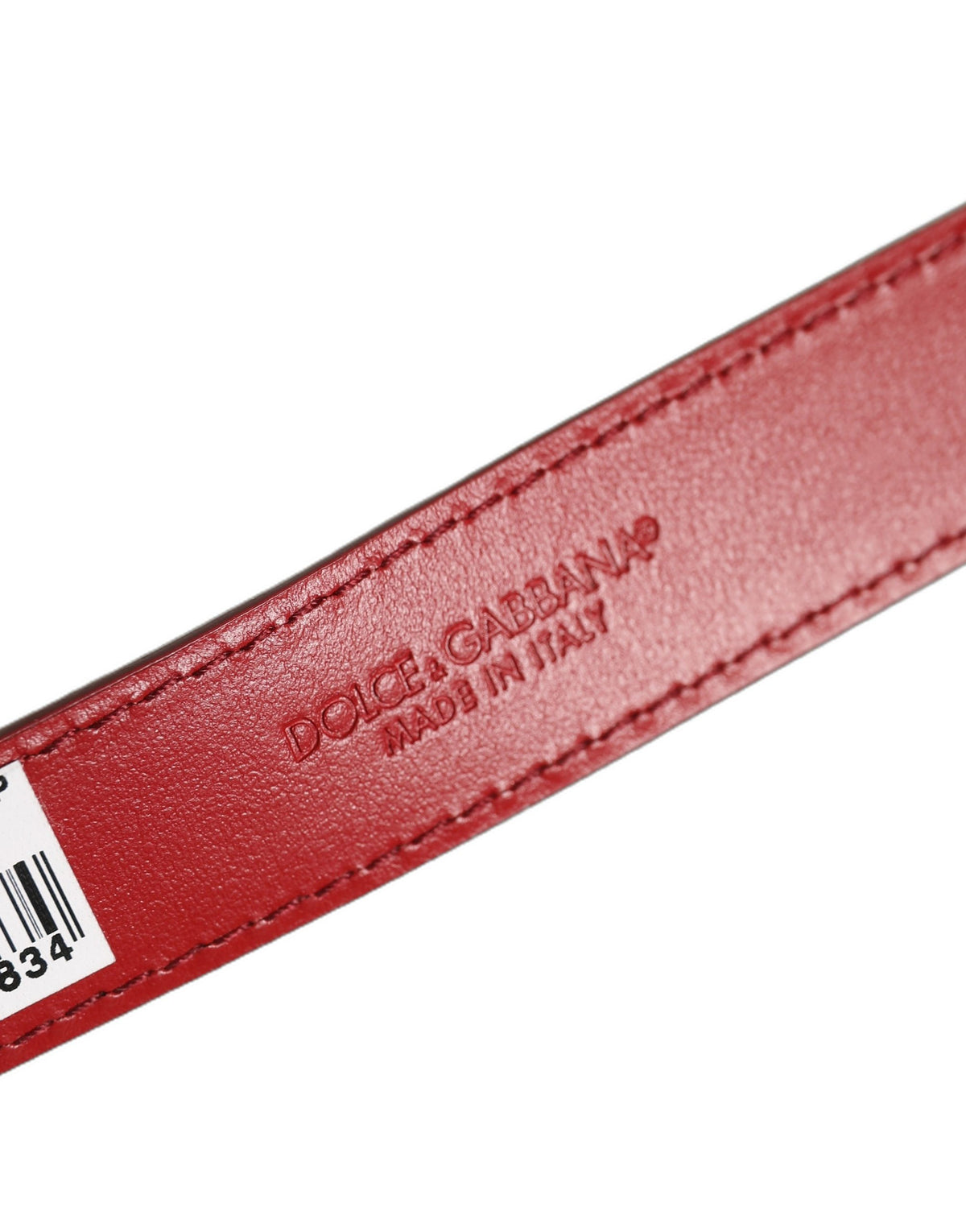Dolce & Gabbana Red Calfskin Leather Gold Buckle Bracelet