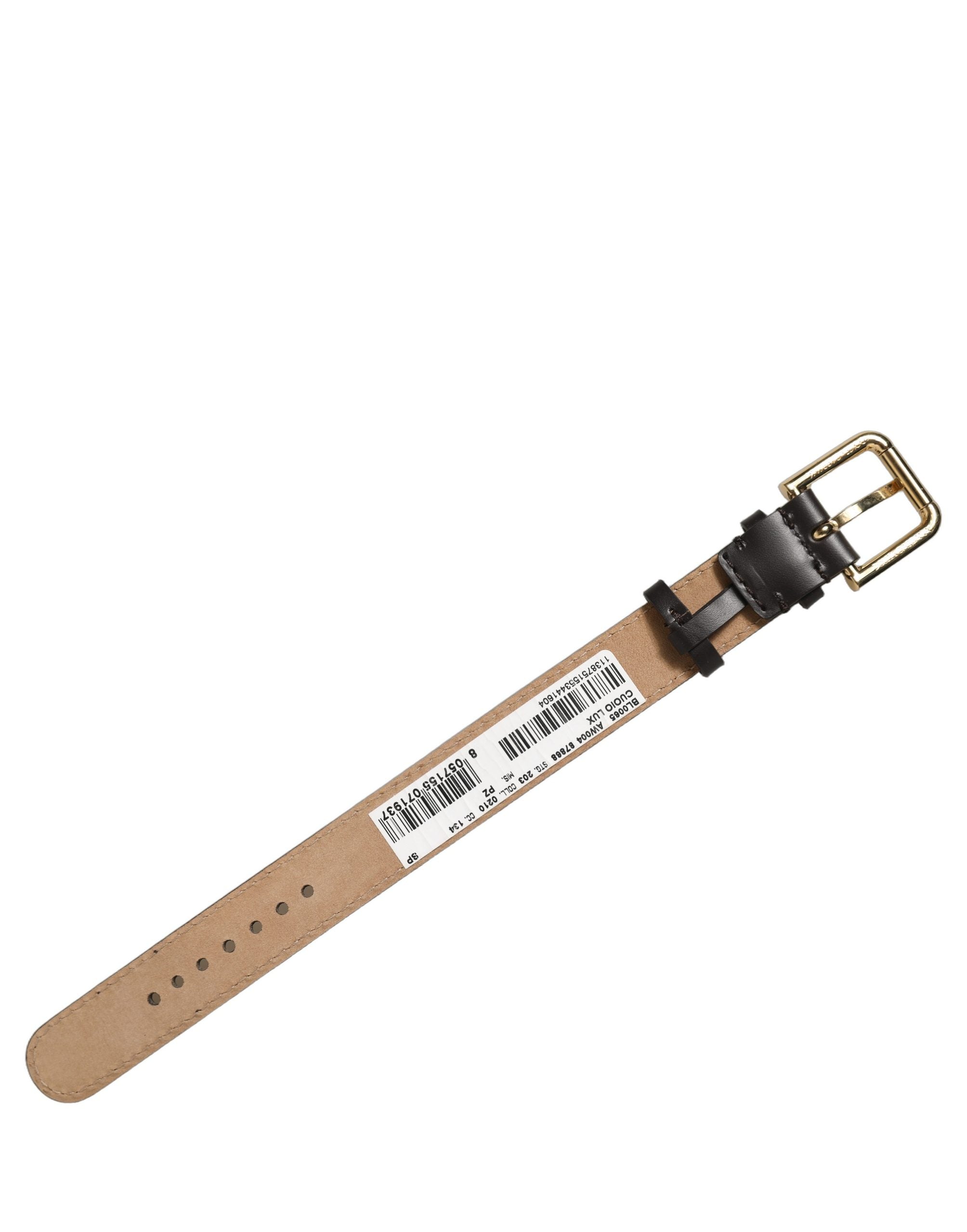 Dolce & Gabbana Black Calfskin Leather Gold Buckle Bracelet