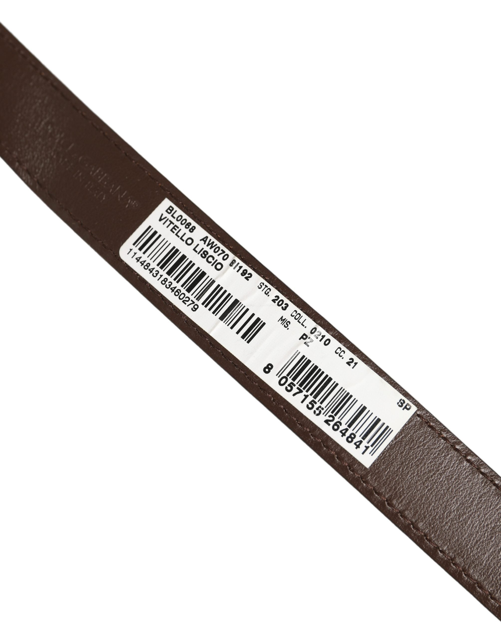 Dolce & Gabbana Brown Calfskin Leather Gold Buckle Bracelet
