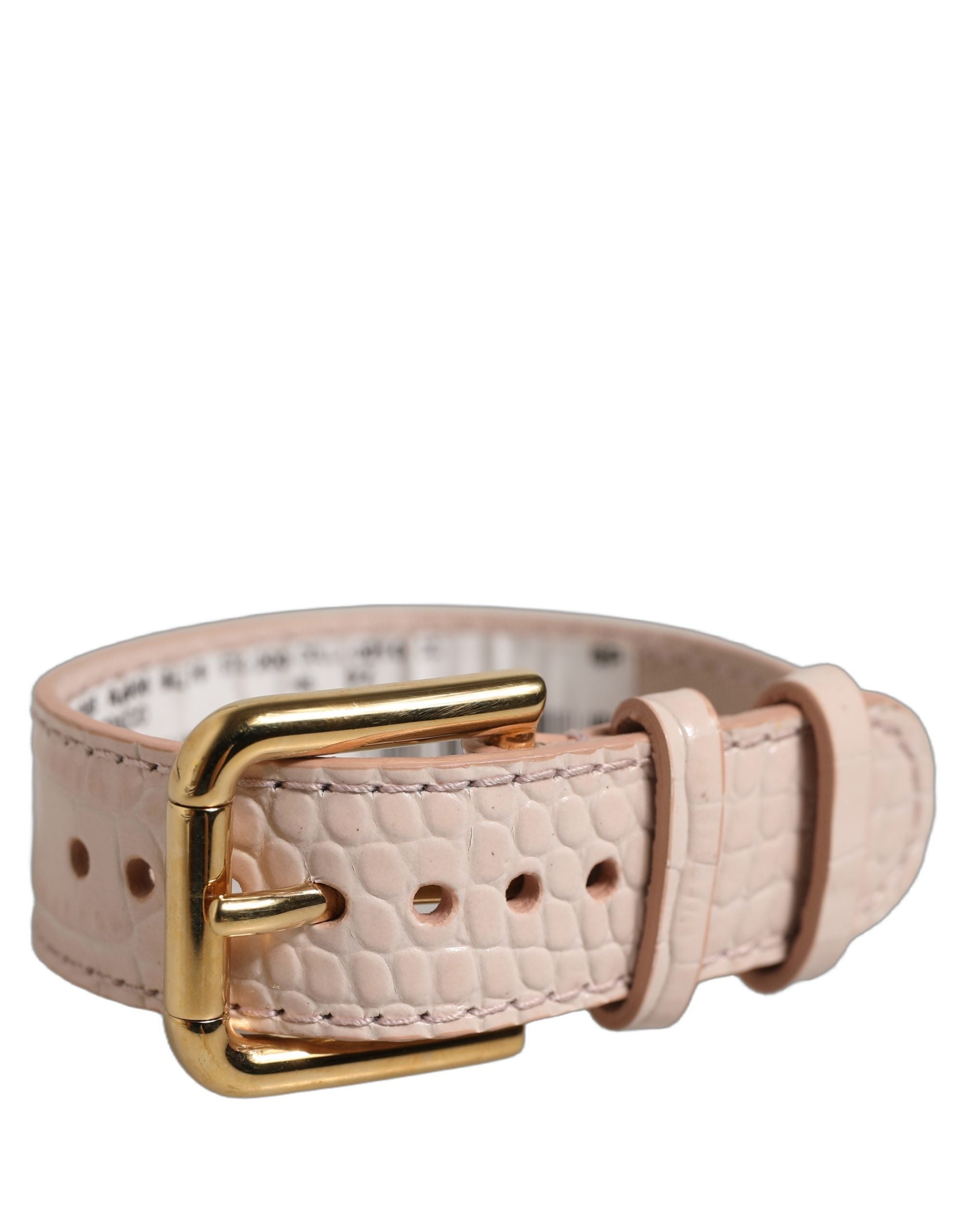 Dolce & Gabbana Pink Embossed Leather Bracelet - Timeless Luxury