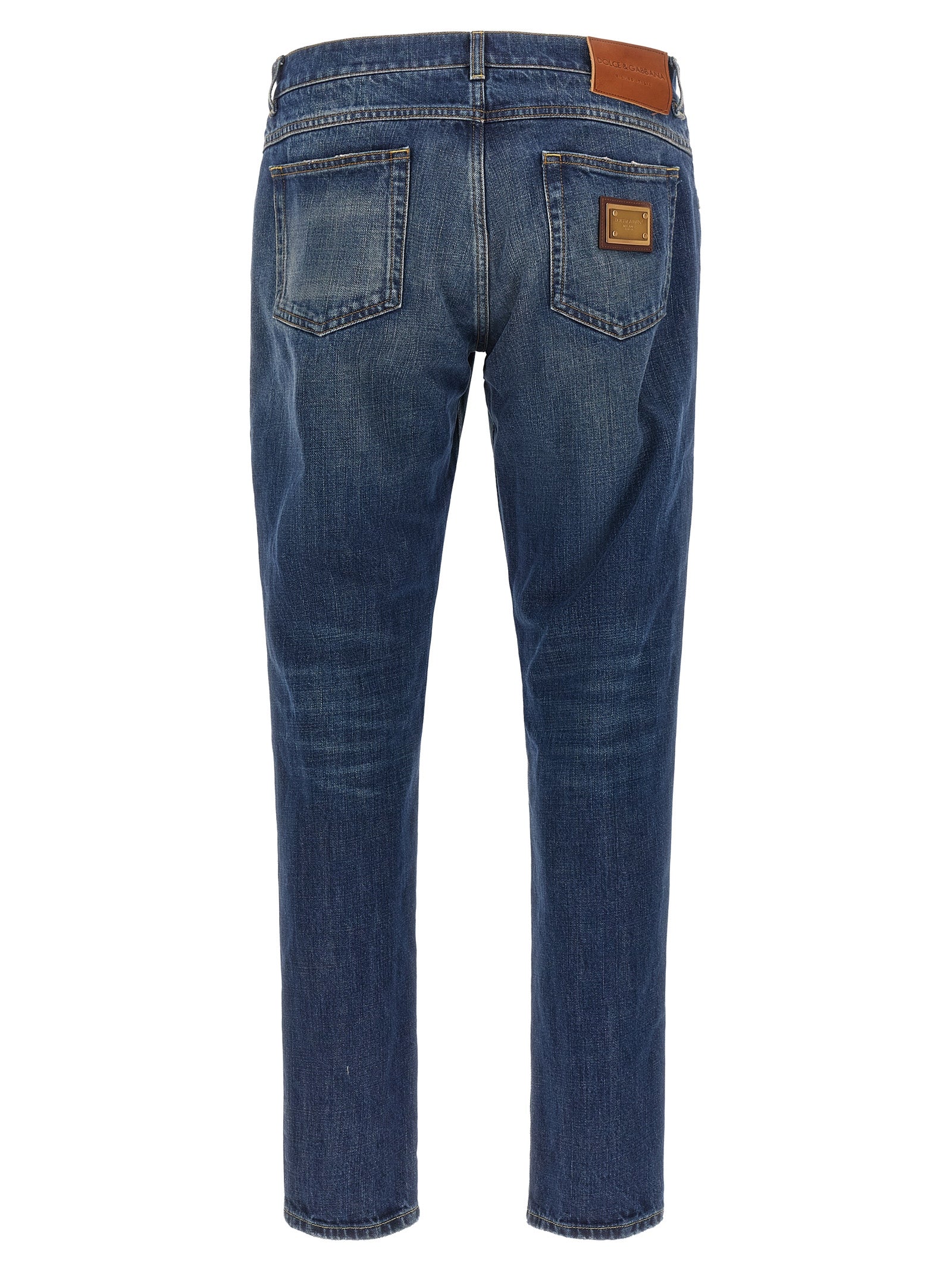 Discover the essence of luxury with Dolce & Gabbana's Blue Cotton Straight-Leg Jeans, a timeless blend of exquisite craftsmanship and casual elegance.