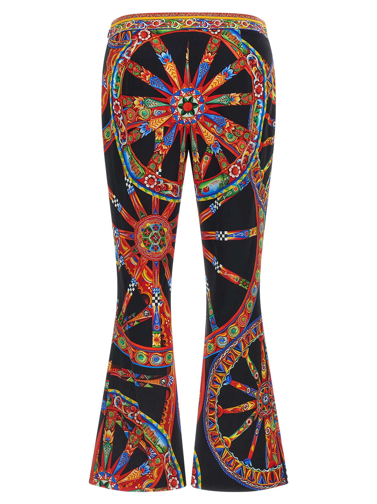 Dolce & Gabbana Multicolor Silk Flared Pants - Exquisite Luxury