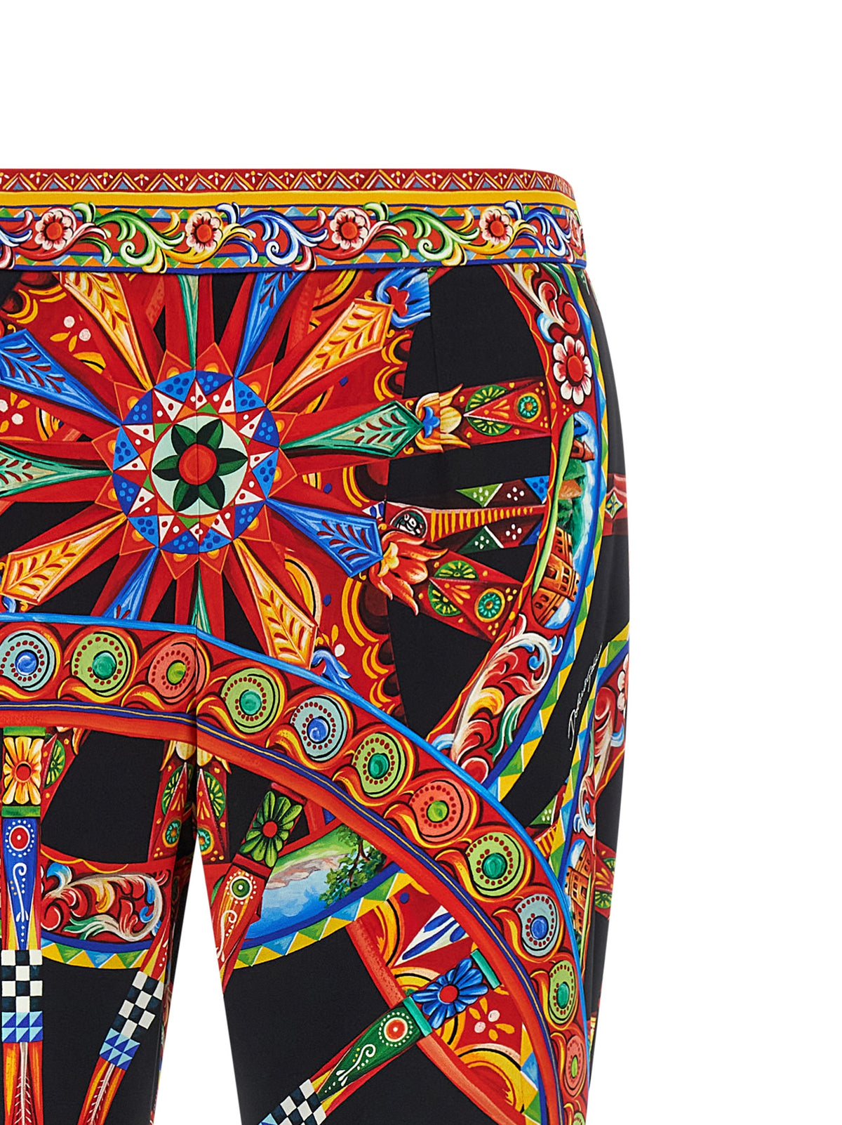 Dolce & Gabbana Multicolor Silk Flared Pants - Exquisite Luxury Fashion
