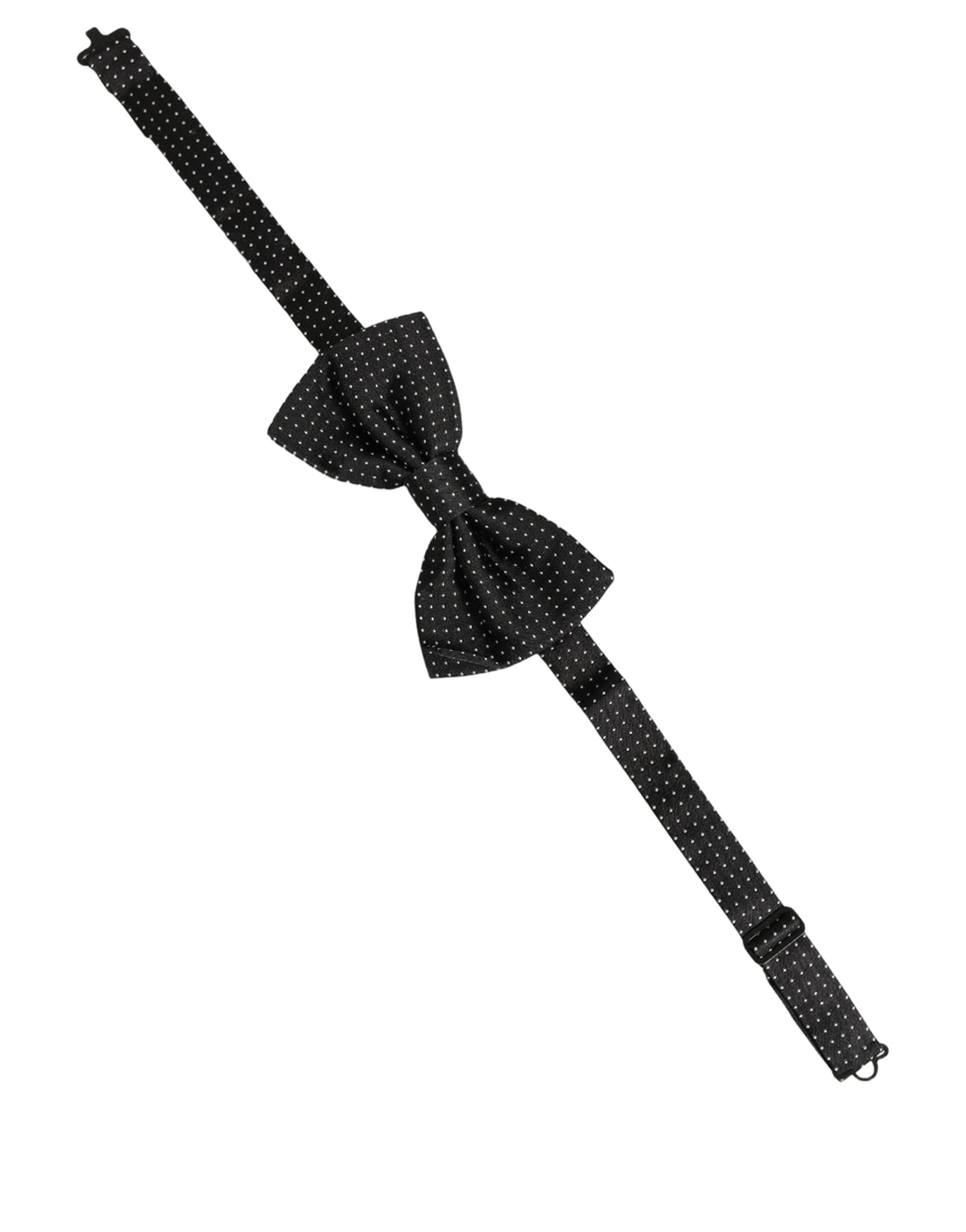 Dolce & Gabbana Black Polka Dot Silk Bow Tie - Timeless Elegance