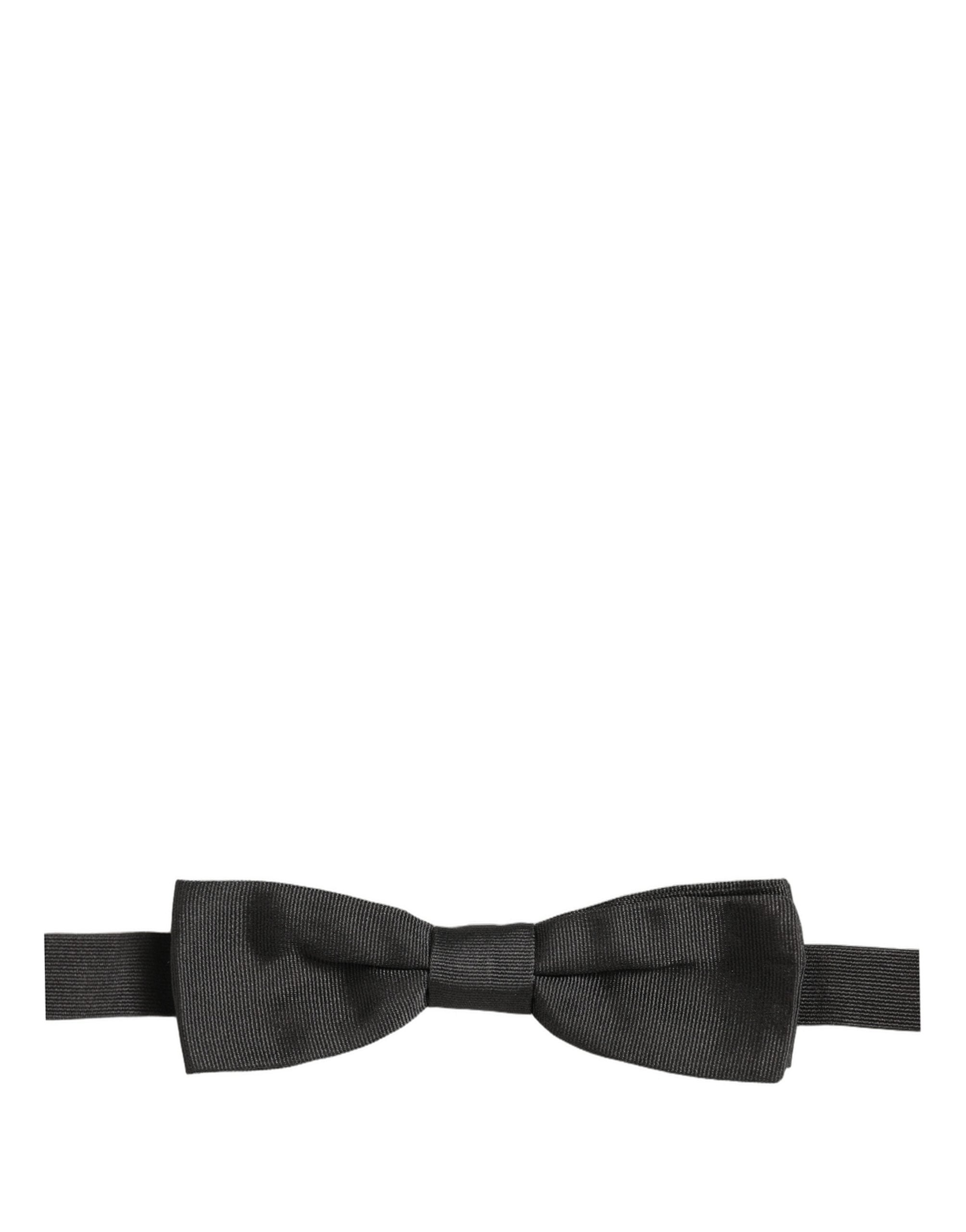 Dolce & Gabbana Black Cotton Adjustable Bow Tie - Timeless Elegance