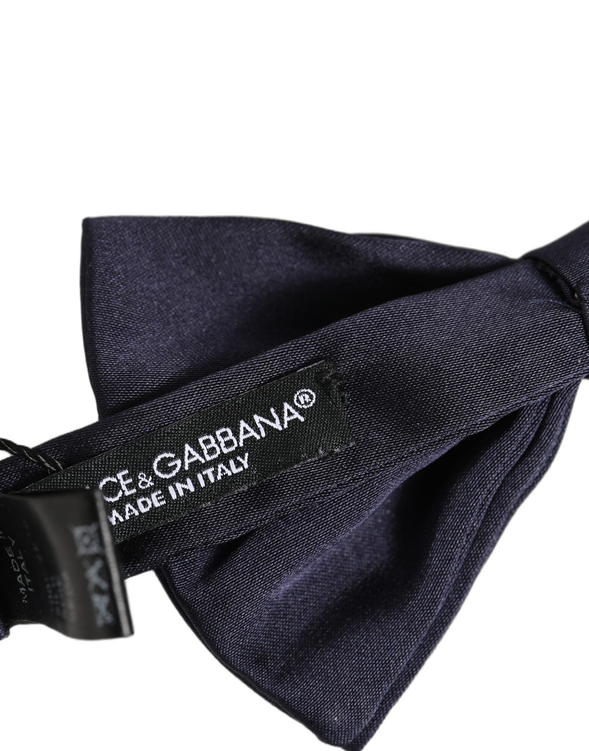 Dolce & Gabbana Dark Blue Silk Bow Tie - Exquisite Luxury Accessory