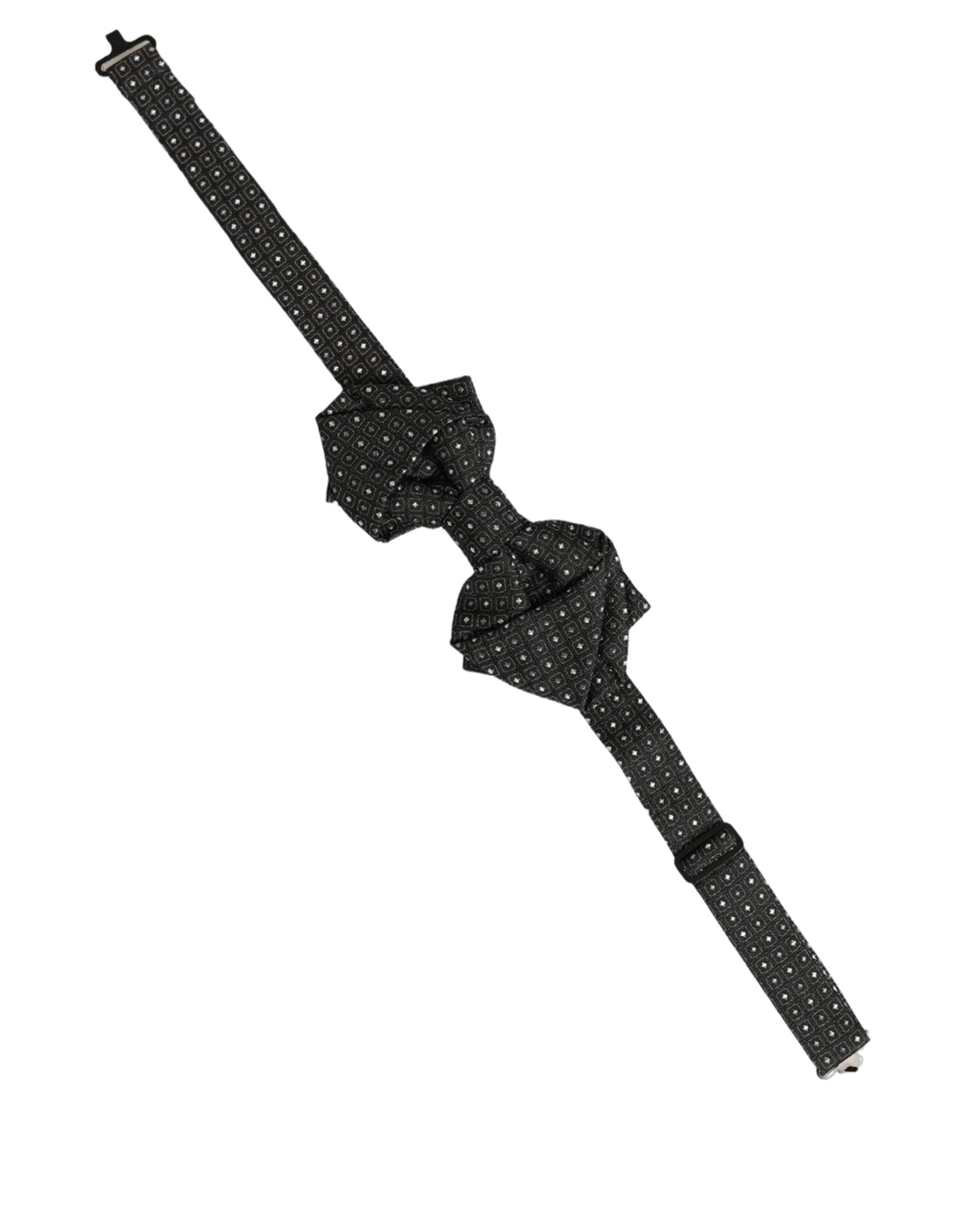 Dolce & Gabbana Black Silk Polka Dot Bow Tie - Timeless Elegance