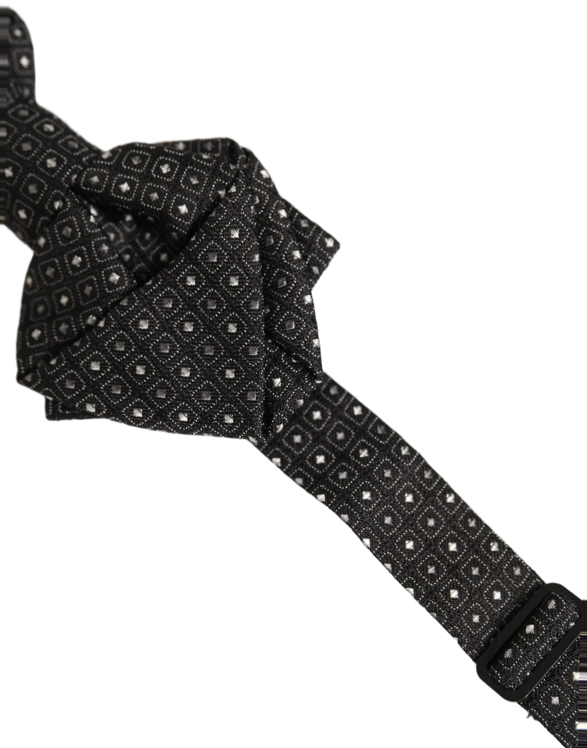 Dolce & Gabbana Black Polka Dot Silk Bow Tie - Timeless Elegance