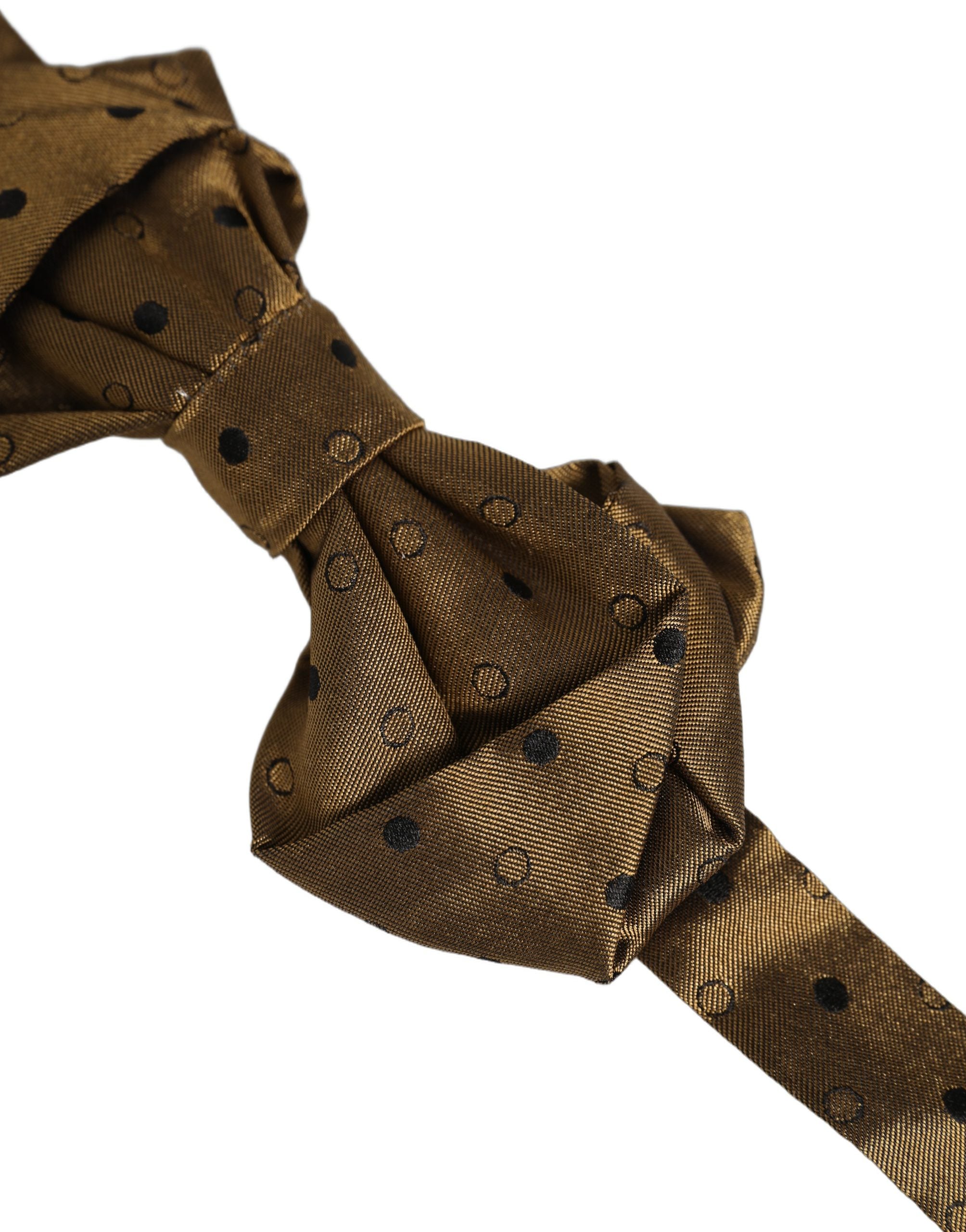 Dolce & Gabbana Brown Silk Polka Dot Bow Tie - Luxury Elegance