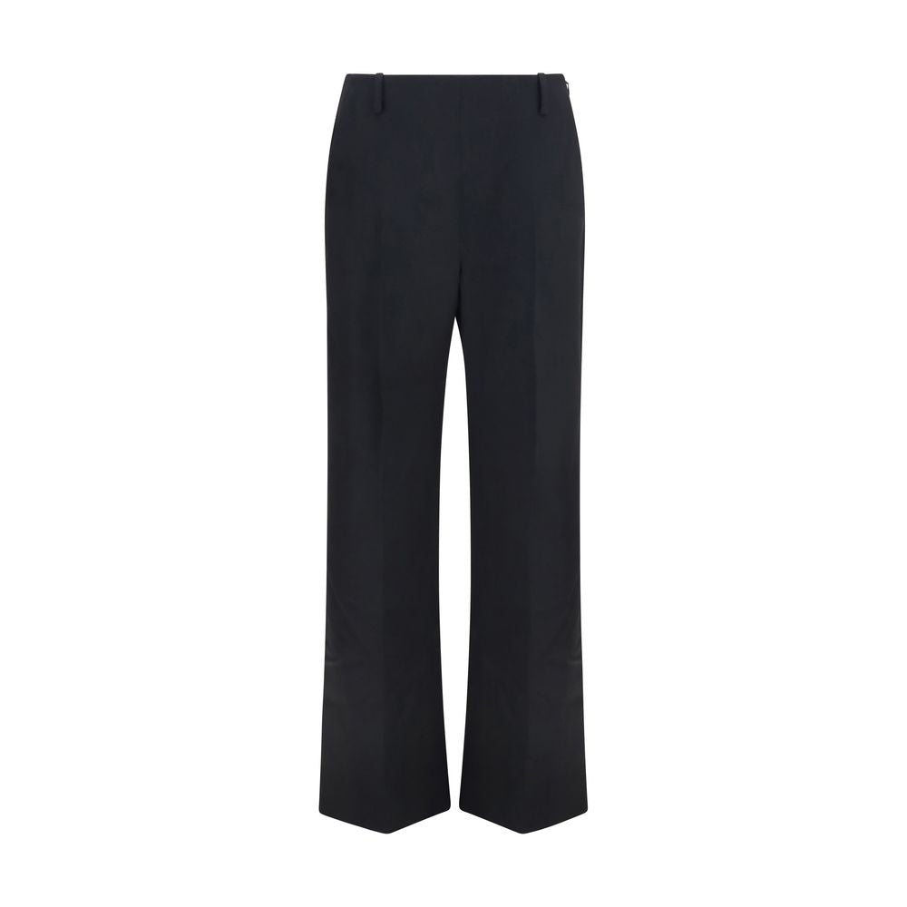 Khaite Black Casual Pants - Timeless Elegance in Linen Blend
