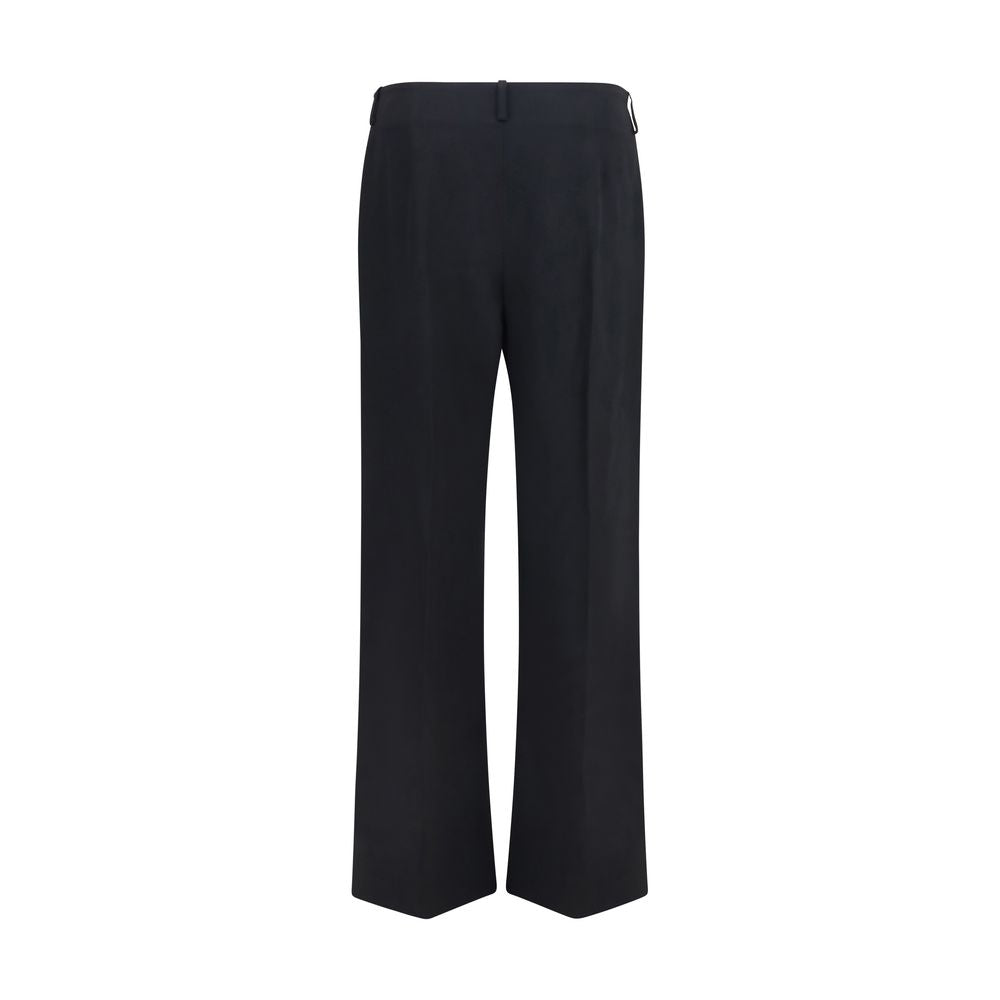 Khaite Black Polyester Casual Pants - Timeless Elegance Redefined