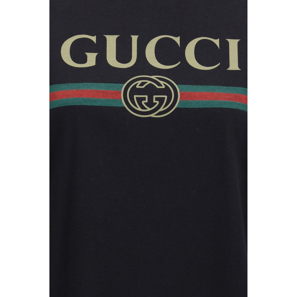 Gucci Black Cotton and Silk T-Shirt - Timeless Luxury Elegance