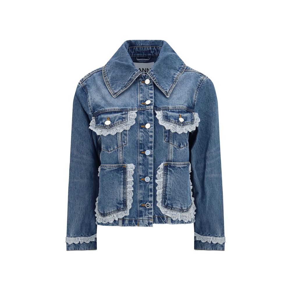 Ganni Blue Cotton Denim Jacket - Effortless Luxury Redefined