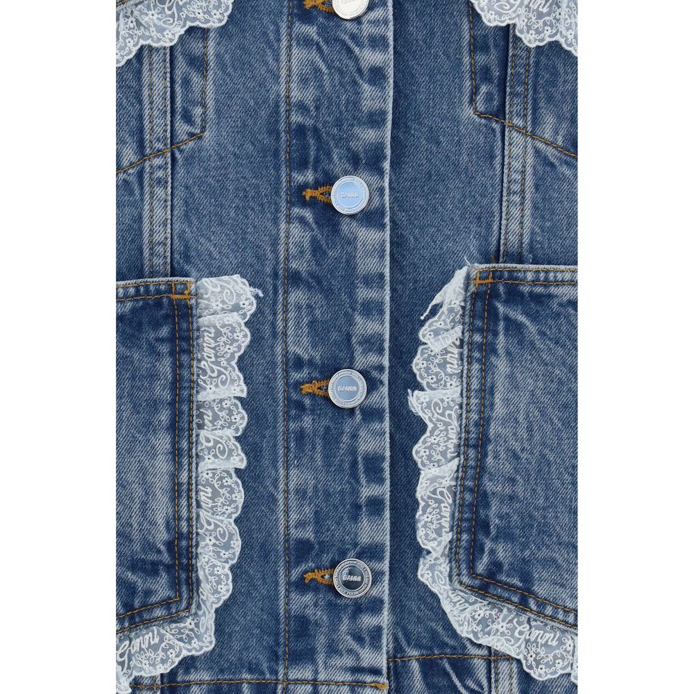Ganni Blue Cotton Denim Jacket - Effortless Luxury Redefined