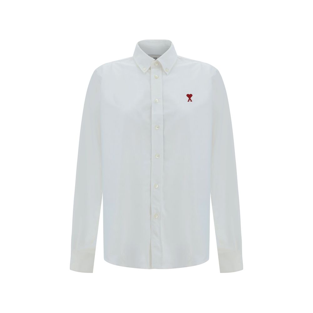 Ami Paris White Cotton Dress Shirt - Timeless Luxury Elegance