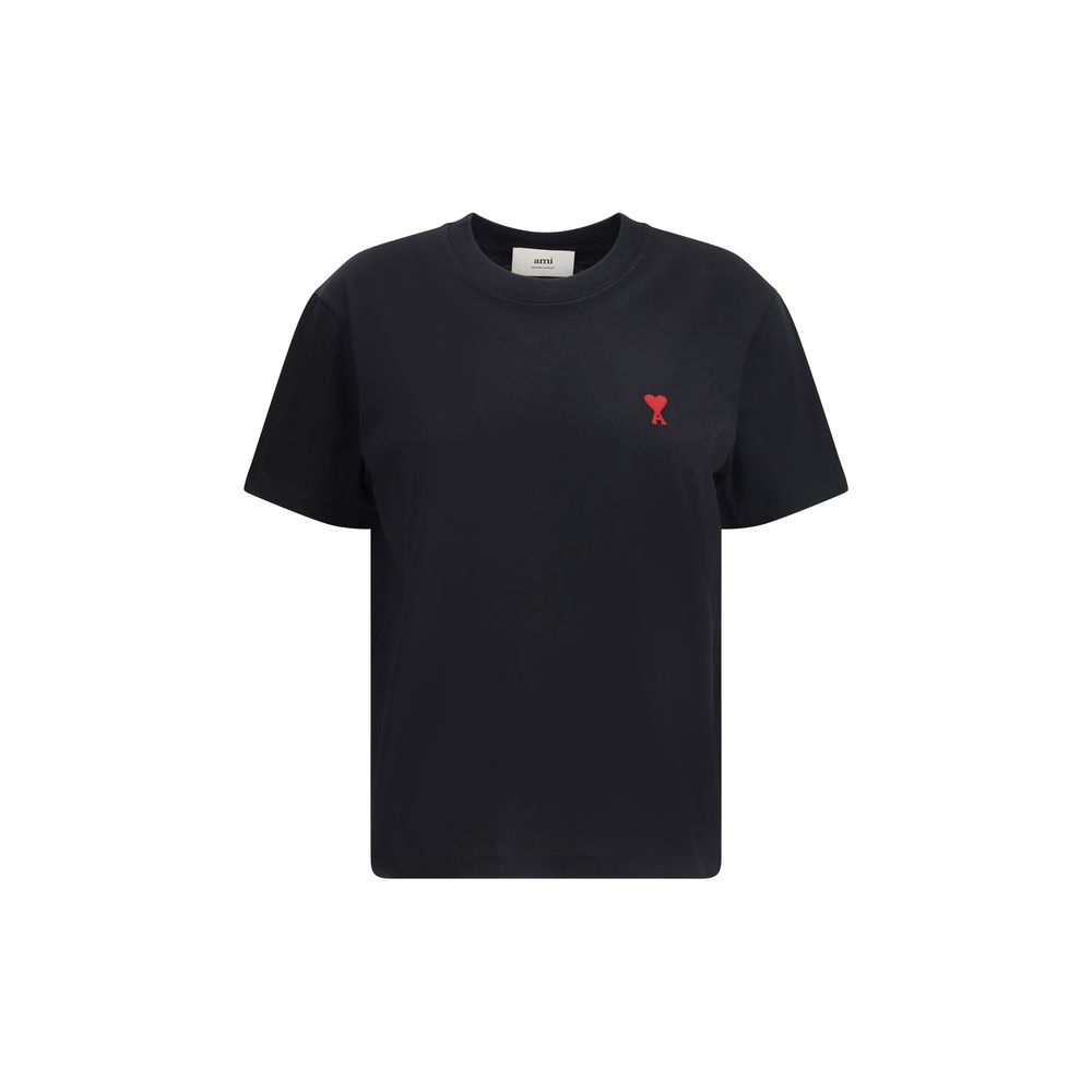 Ami Paris Black Cotton T-Shirt - Effortless Chic Luxury Wear