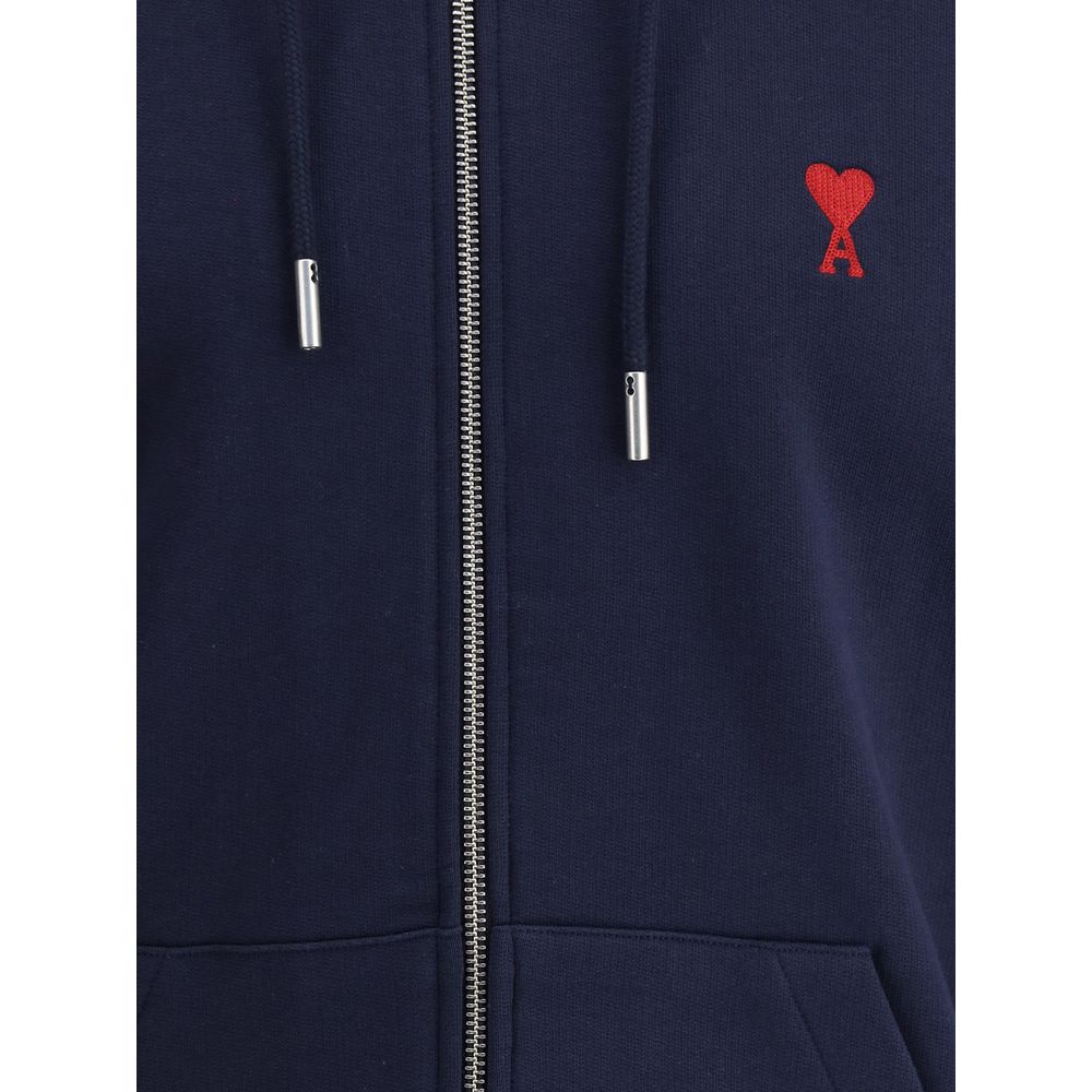 Ami Paris Blue Cotton Sweatshirt - Elevate Your Luxury Wardrobe