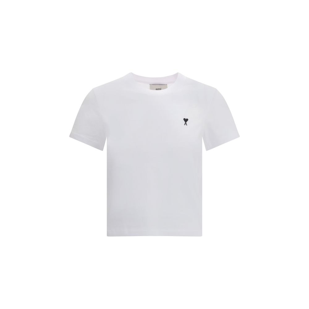 Elevate your wardrobe with the Ami Paris White Cotton T-Shirt, a masterclass in contemporary elegance, crafted from luxurious cotton for effortless sophistication.