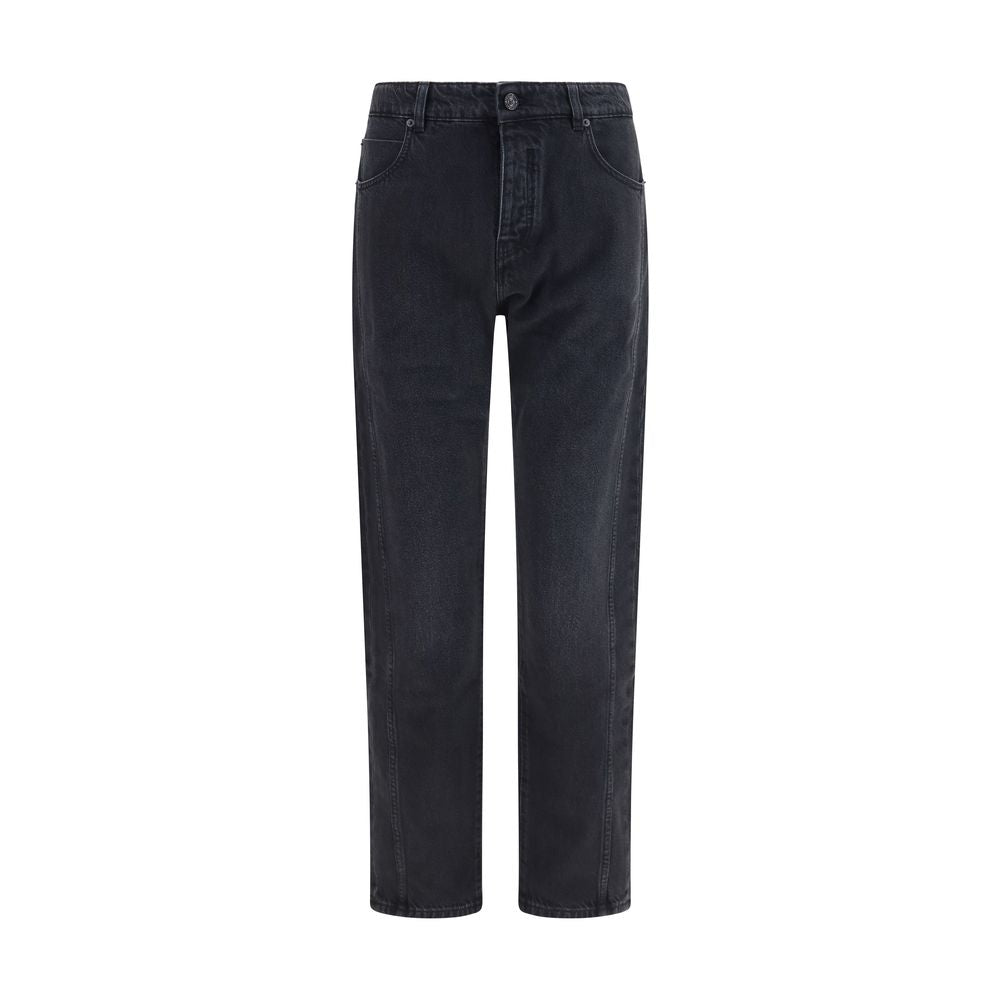 Balmain Black Cotton Straight-Leg Jeans - Luxury Denim Redefined