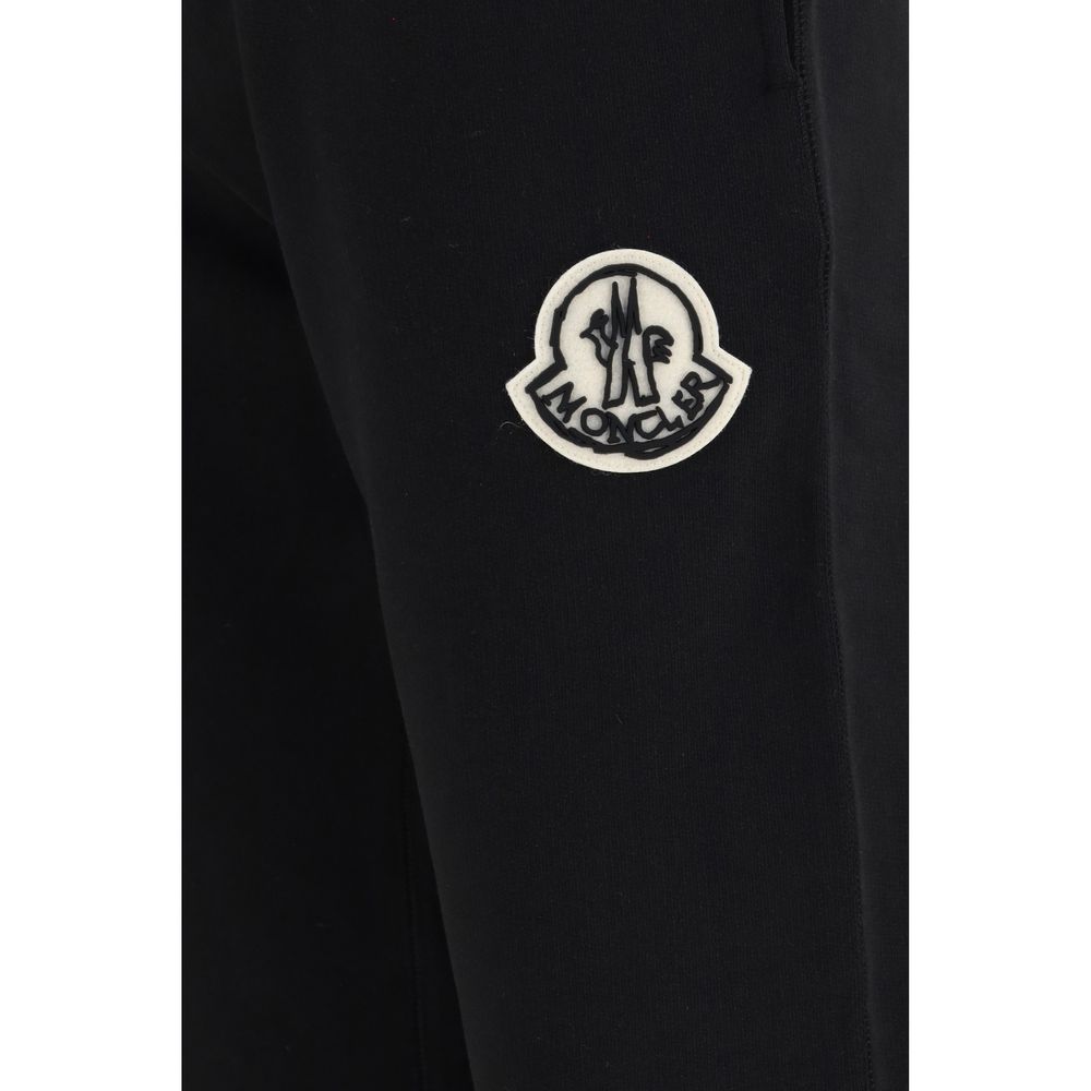 Moncler Black Cotton Athletic Pants - Luxury Sporty Elegance