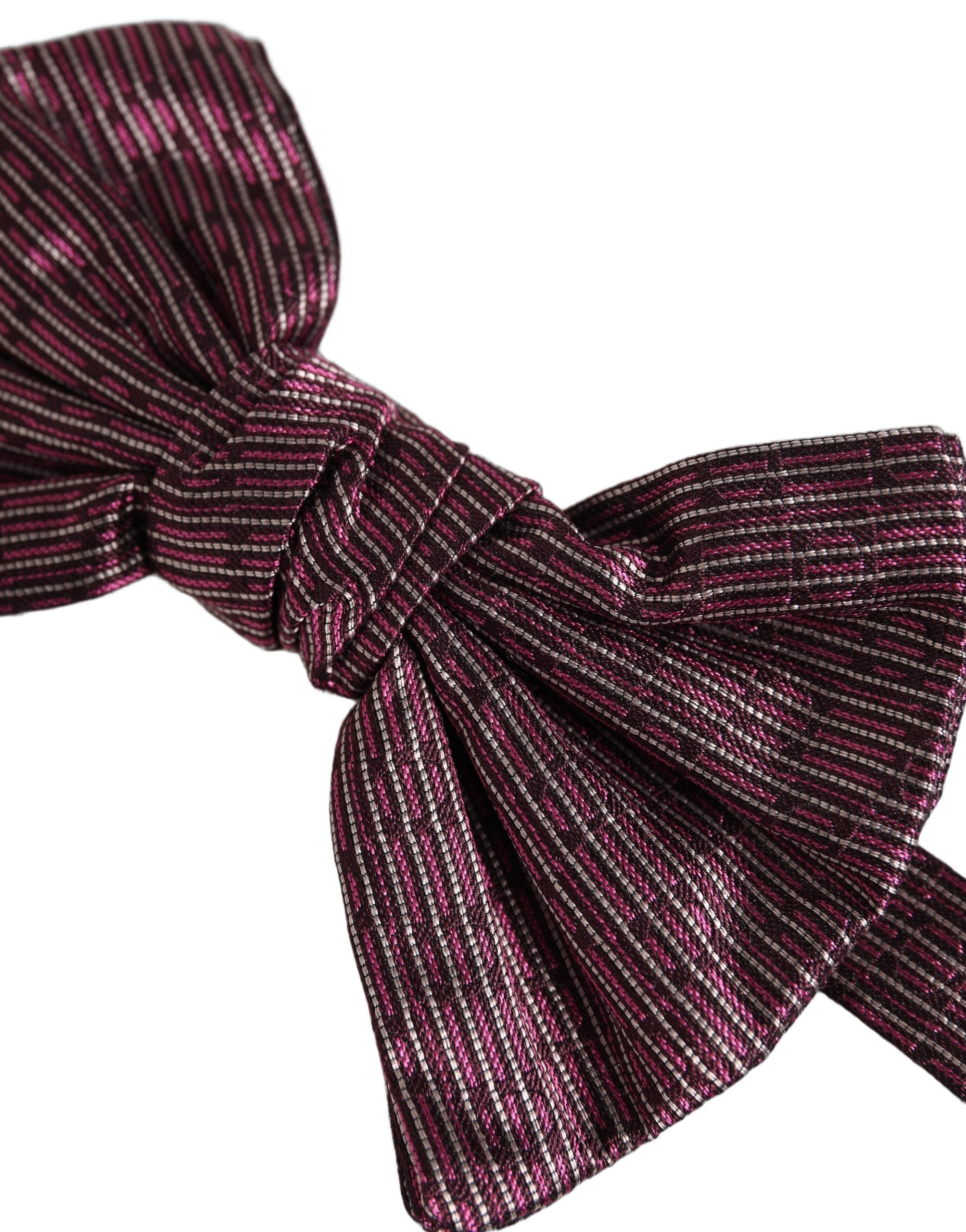 Dolce & Gabbana Maroon Silk Bow Tie for Timeless Elegance