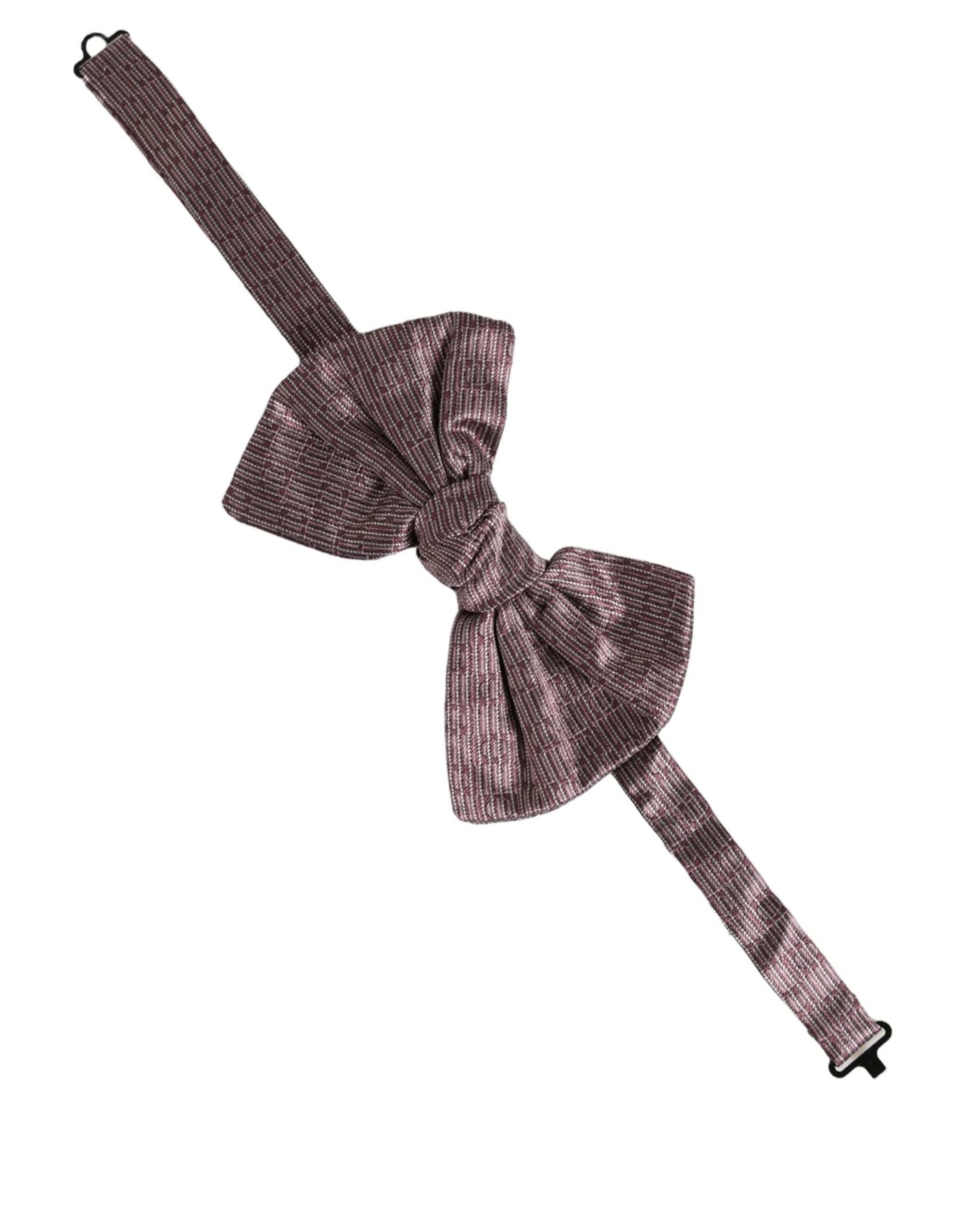 Dolce & Gabbana Silk Maroon Bow Tie for Timeless Elegance