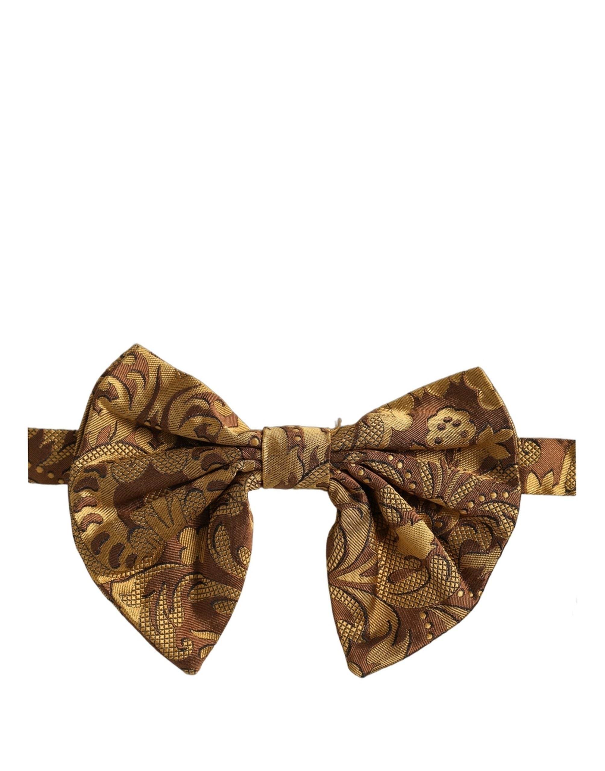Dolce & Gabbana Brown Floral Silk Bow Tie - Timeless Elegance