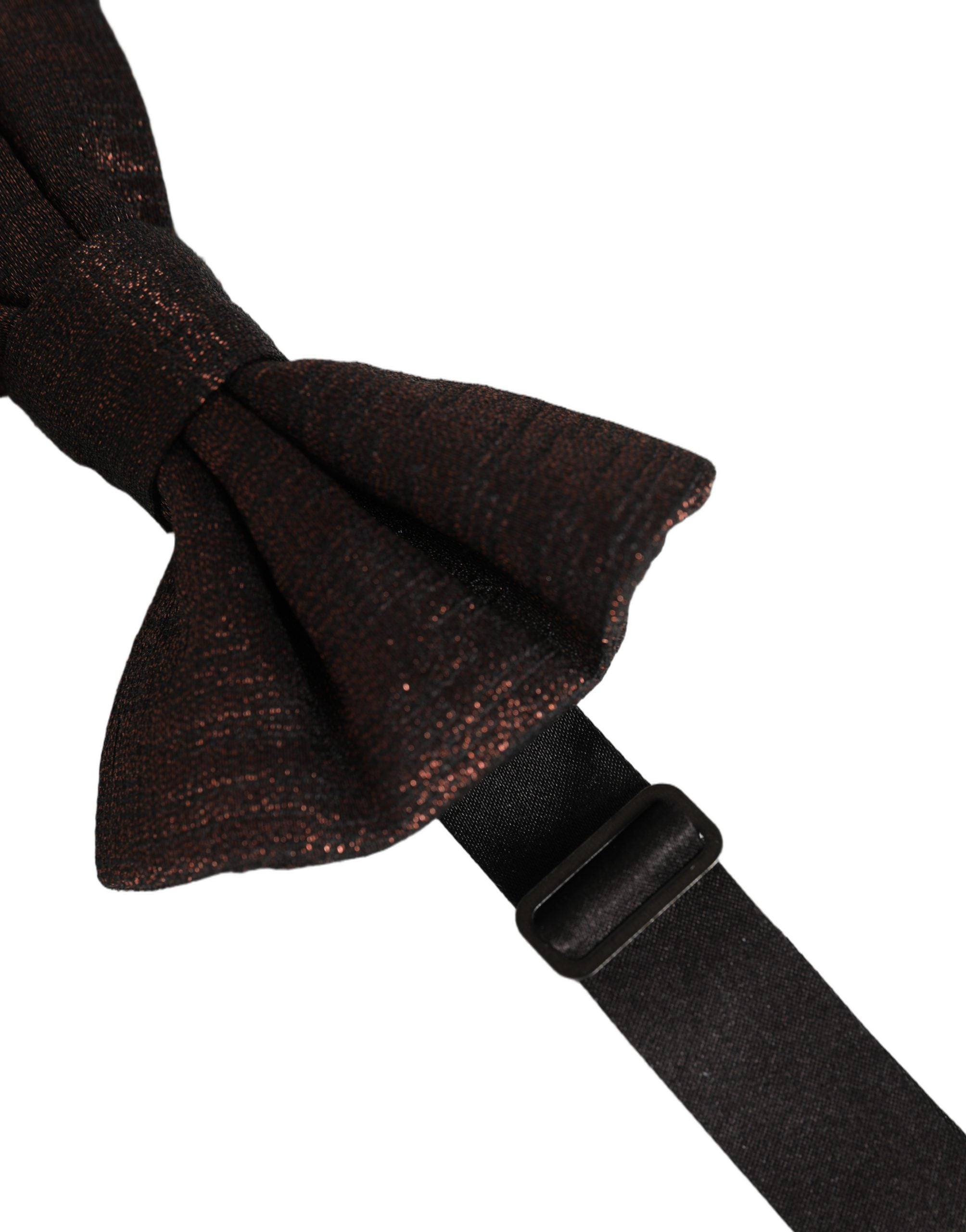 Dolce & Gabbana Brown Silk Adjustable Bow Tie for Timeless Elegance
