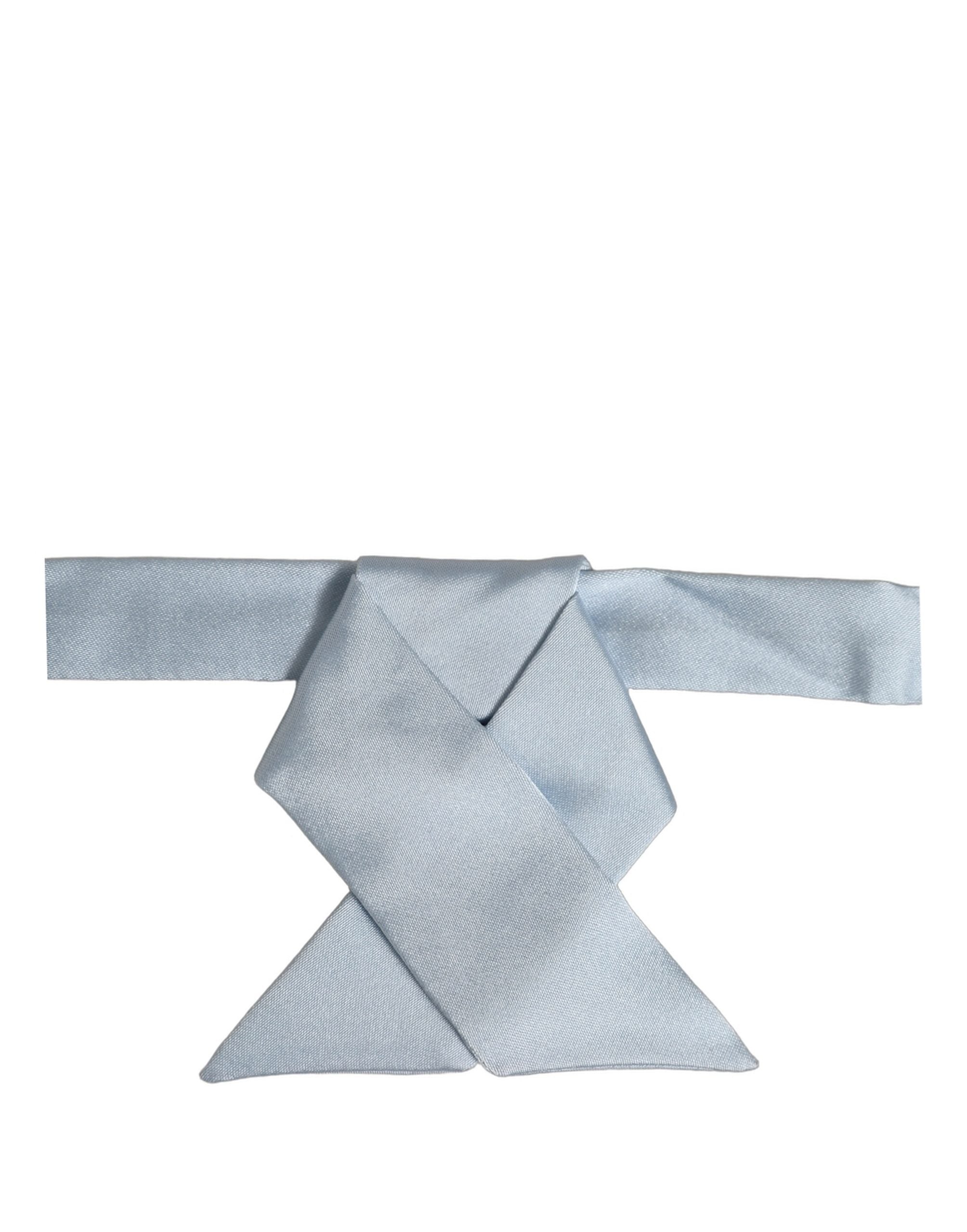 Dolce & Gabbana Light Blue Silk Bow Tie - Timeless Elegance
